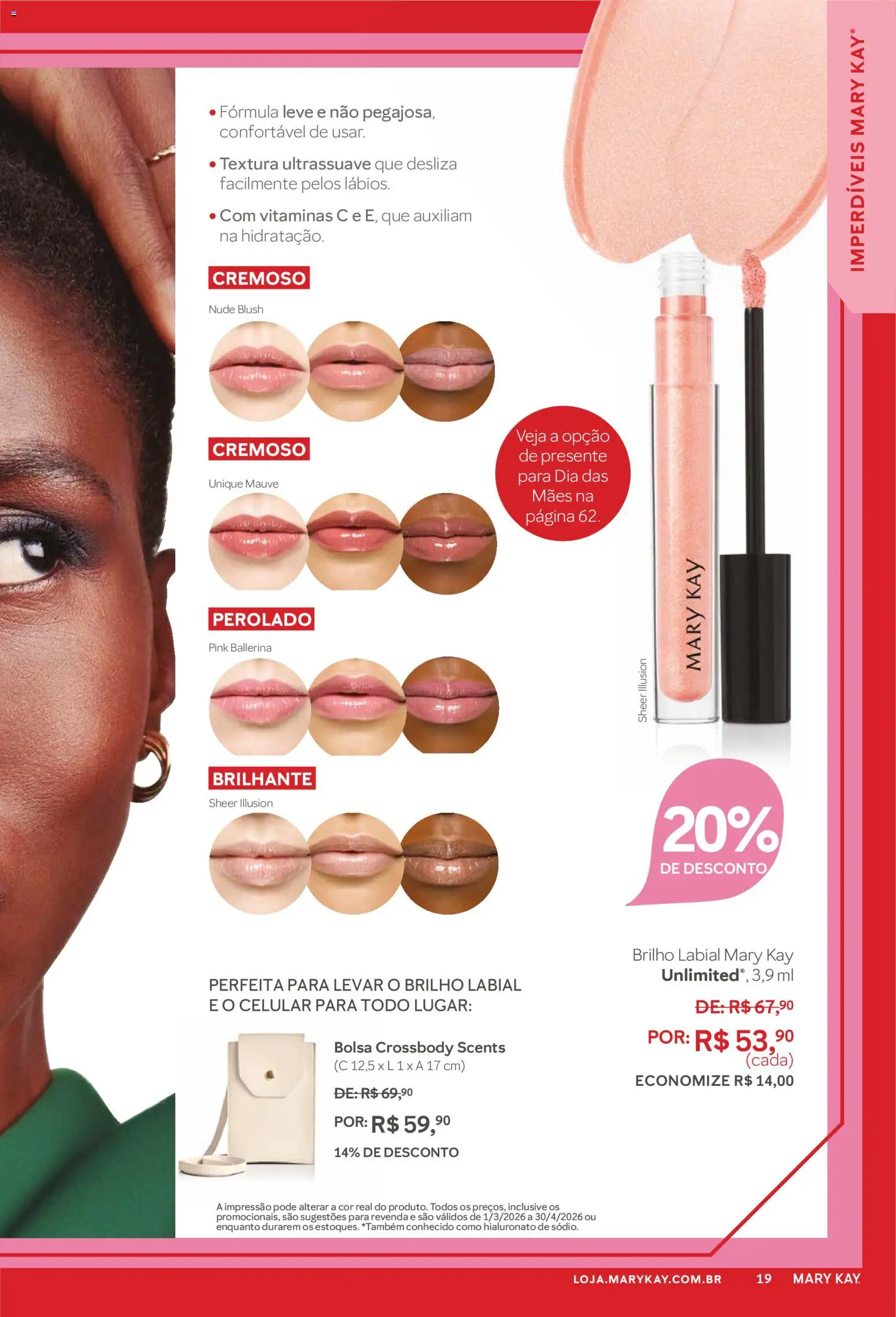 Mary Kay Folheto - válido de 01/03/2026 | Página: 19 | Produtos: Celular, Blush, Bolsa