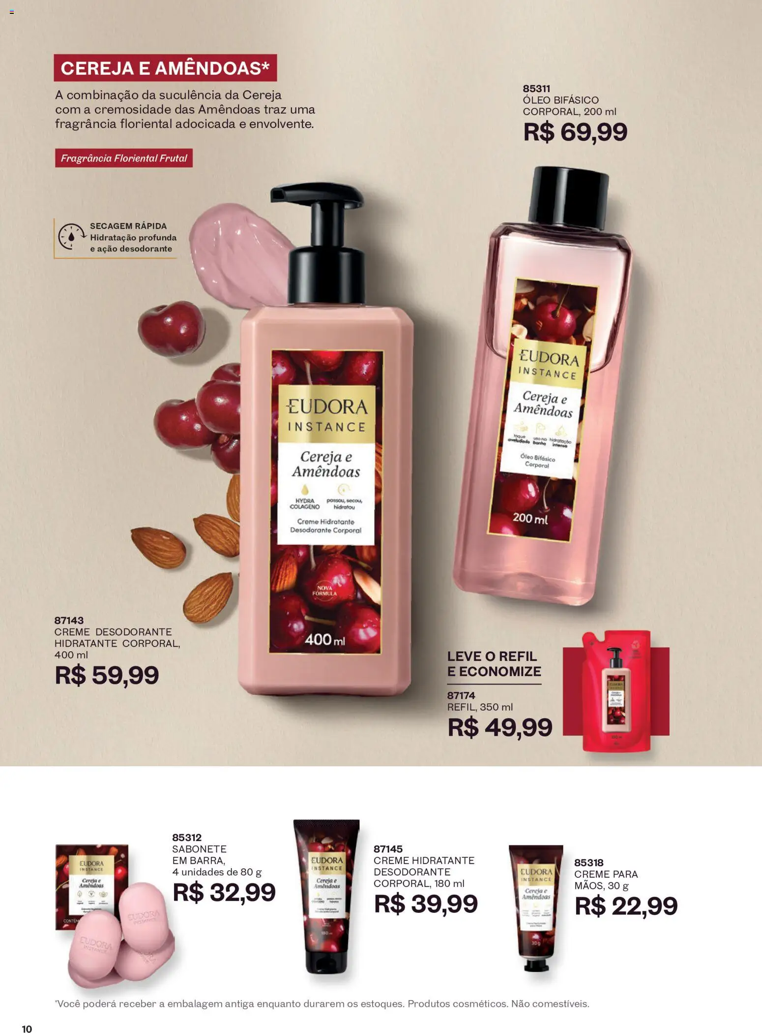 Eudora Folheto - válido de 16/09/2026 | Página: 13 | Produtos: Cereja, Desodorante, Óleo, Sabonete