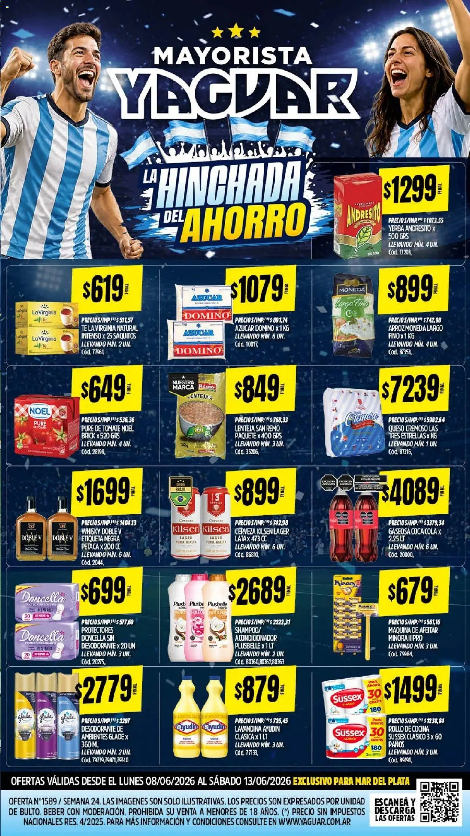Yaguar - Oferta Semanal Mar del Plata │ válido desde el 08.06.2026 | Página: 2 | Productos: Yerba, Gaseosa, Desodorante, Pure de Tomate