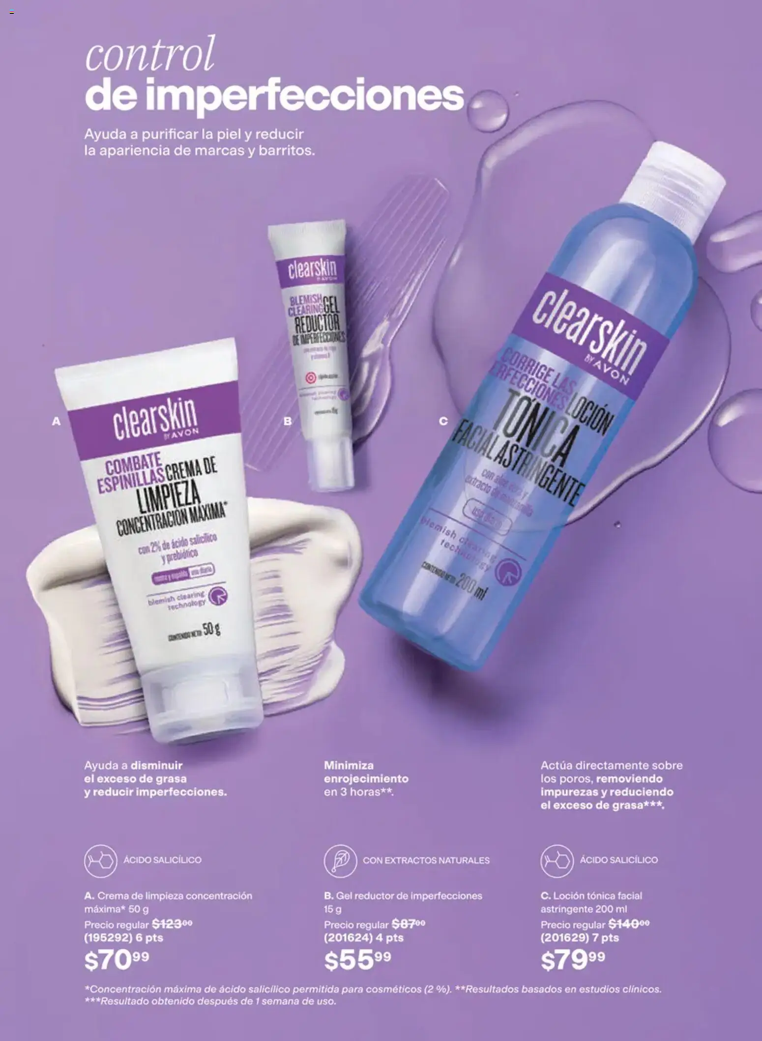 Nuevas ofertas de AVON válidas en toda la República Mexicana desde el 02/10/2026. ¡Encuentra las mejores ofertas en AVON campaña 15 2026! | Página: 115 | Productos: Crema de limpieza, Loción, Tónica, Sobre