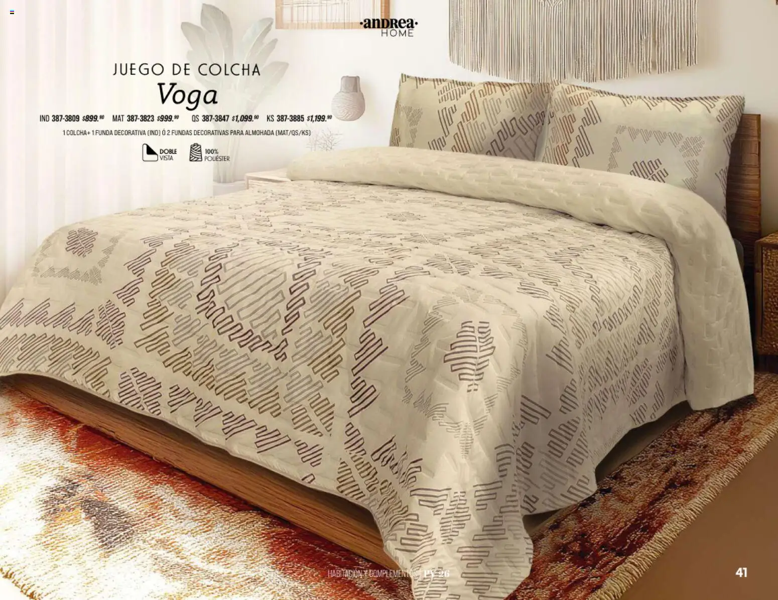 Nuevas ofertas de Andrea válidas en toda la República Mexicana desde el 25/01/2026. ¡Encuentra las mejores ofertas en Andrea catálogo Home! | Página: 41 | Productos: Juego, Funda, Almohada