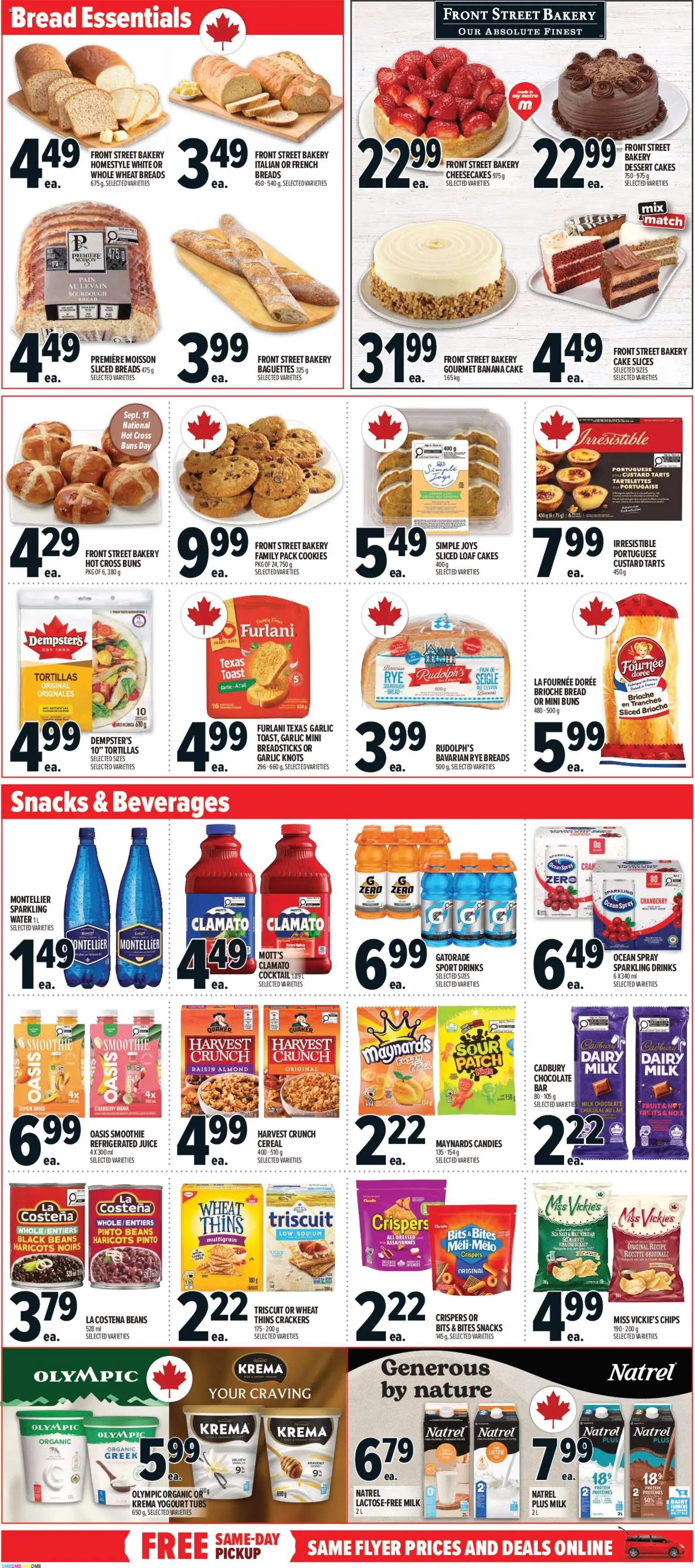 Metro flyer valid from Sep 10, 2026 | Page: 10 | Products: Water, Toast, Milk, Juice