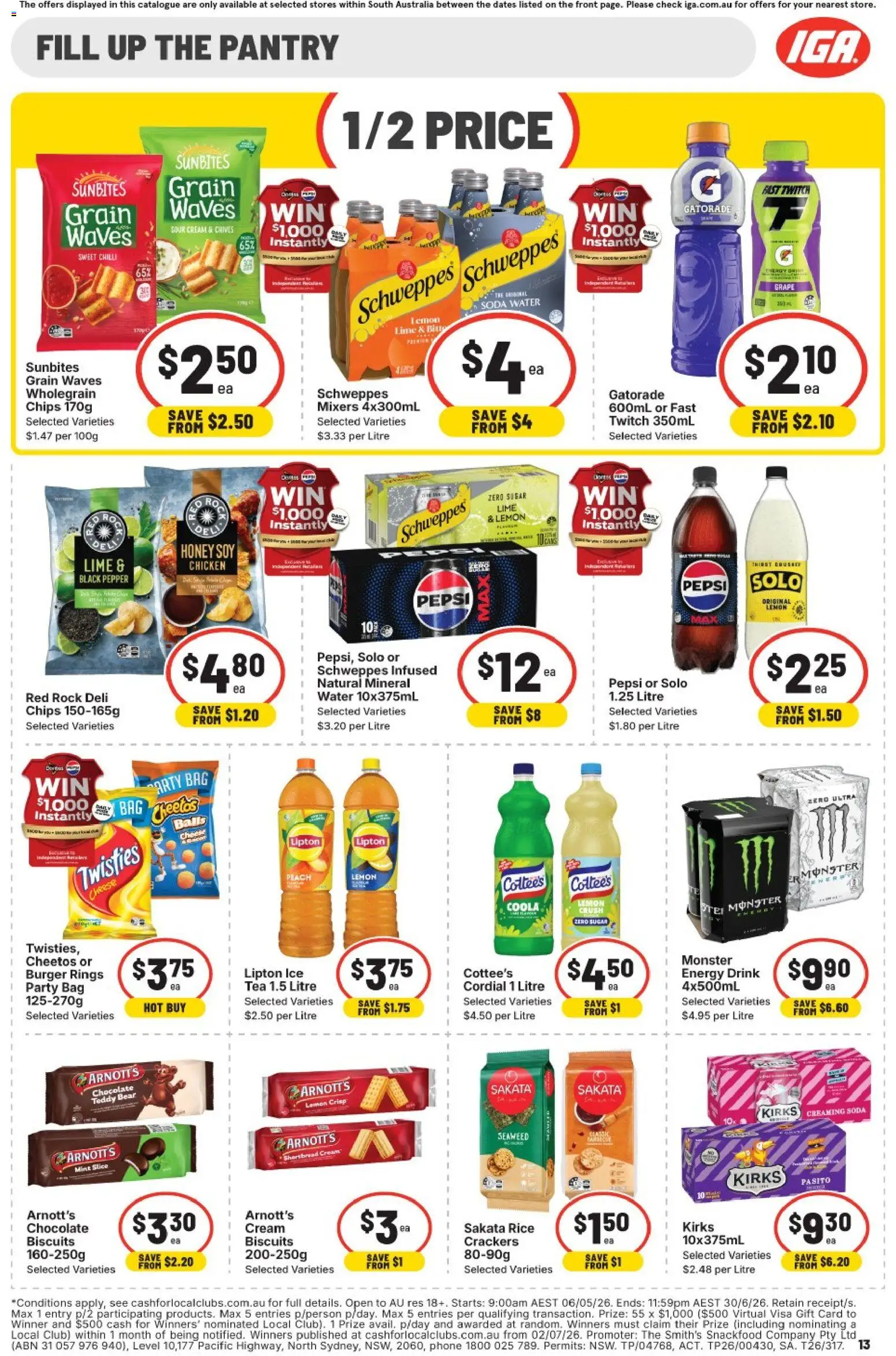 IGA catalogue - valid from 27.05.2026 | Page: 9 | Products: Energy drink, Sour cream, Chips, Sugar