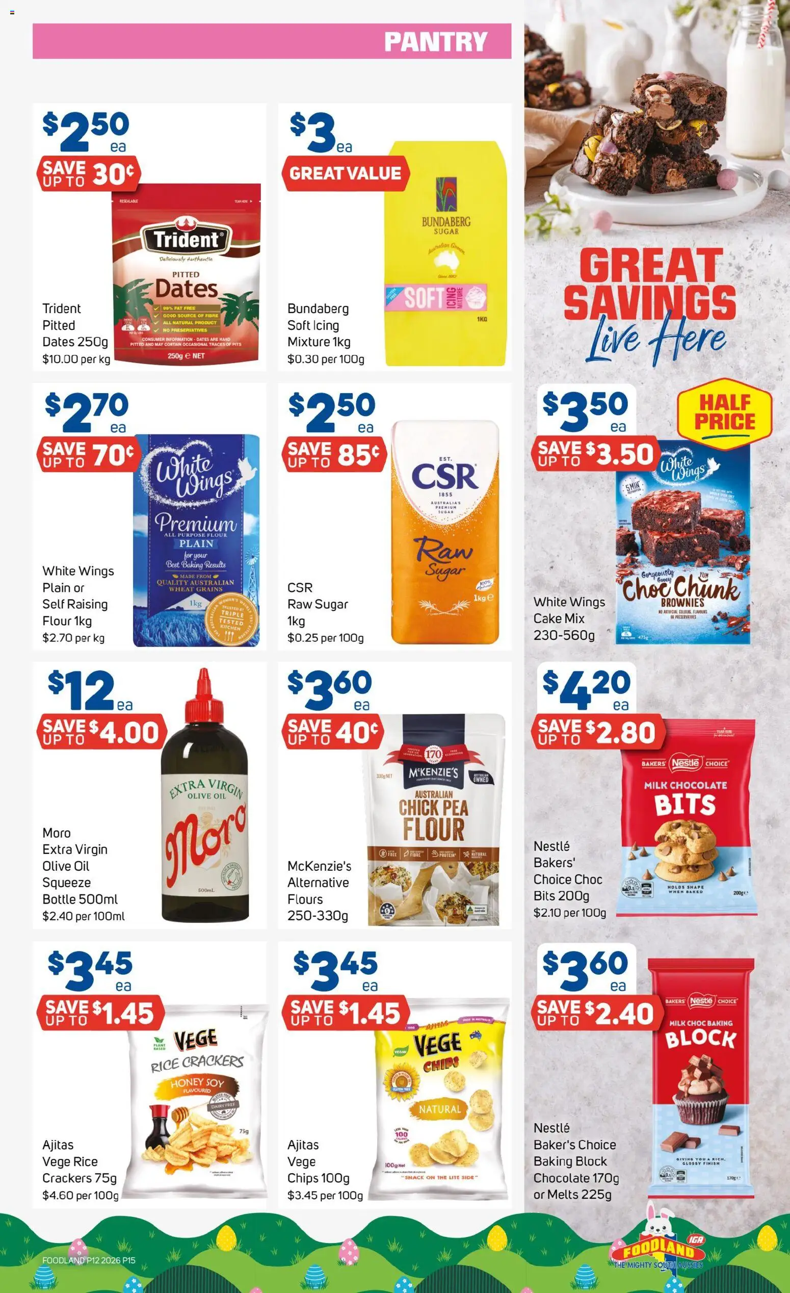 Foodland catalogue - valid from 18.03.2026 | Page: 15 | Products: Crackers, Milk, Chips, Wheat