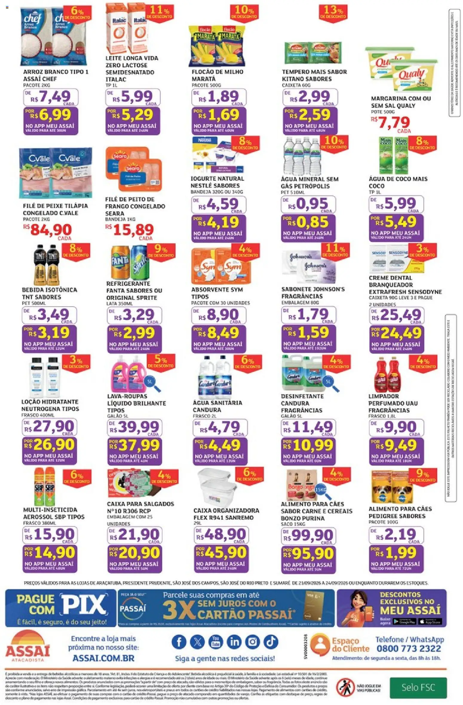 Assaí Atacadista Folheto - válido de 21/09/2026 | Página: 2 | Produtos: Leite longa vida, Leite, Sabonete, Sal
