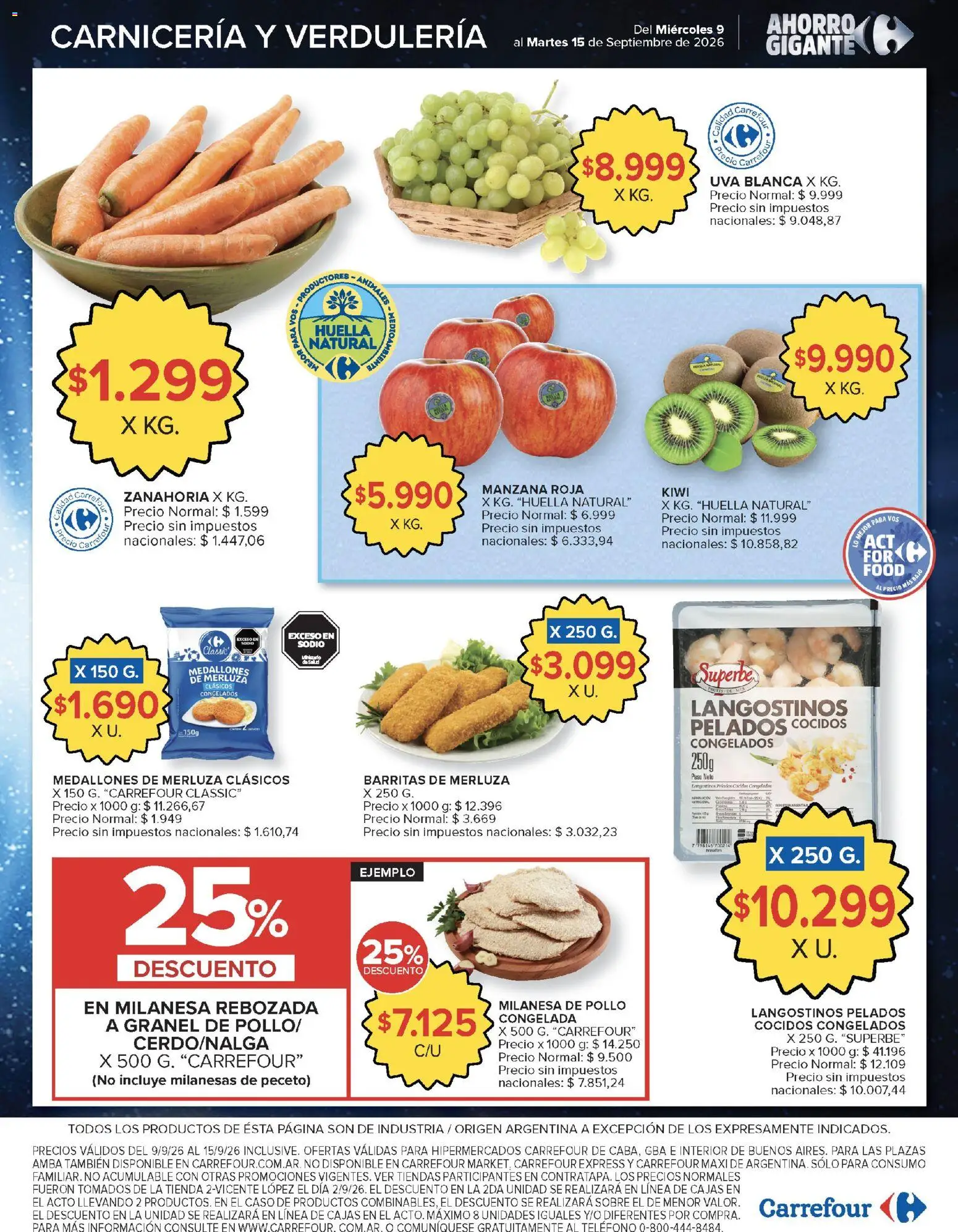 Carrefour - Ofertas │ válido desde el 09/09/2026 | Página: 5 | Productos: Peso, Sobre, Langostinos, Manzana