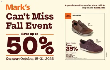 Preview of Mark's weekly flyer / circulaire from shop Mark's valid from Oct 15, 2026