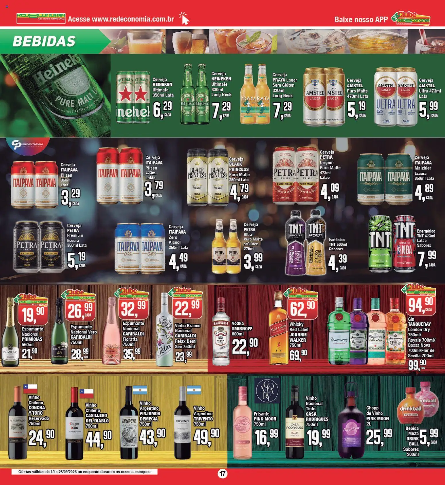 RedEconomia Folheto - válido de 14/09/2026 | Página: 17 | Produtos: Álcool, Bebidas, Heineken, Isotônico