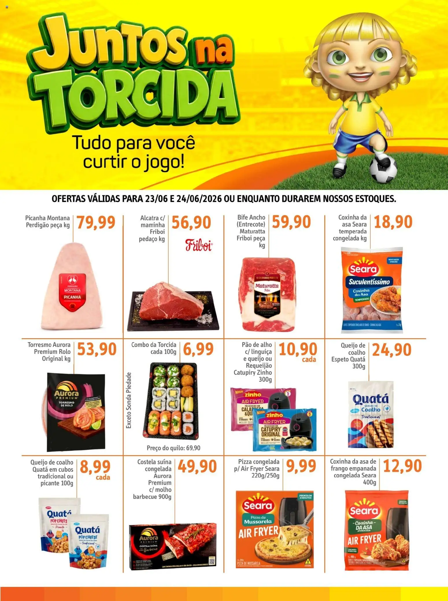 Sonda Folheto - válido de 23/06/2026 | Página: 1 | Produtos: Pao de alho, Maminha, Picanha, Pão