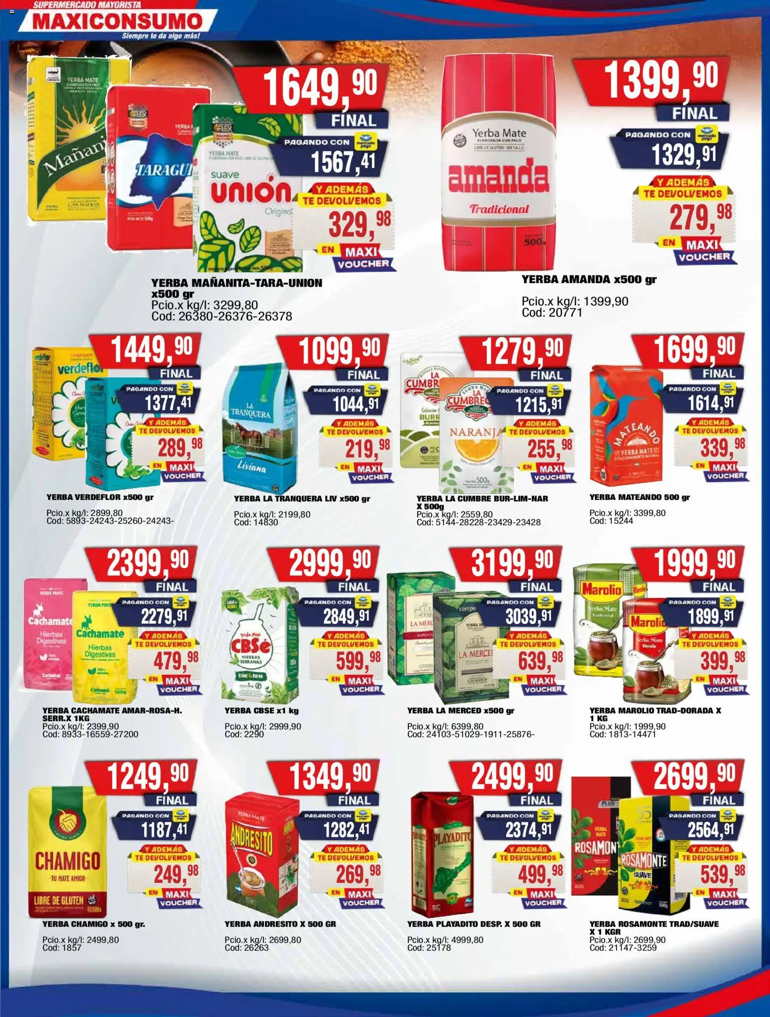 Maxiconsumo ofertas │ válido desde el 27.04.2026 | Página: 8 | Productos: Mate, Yerba, Té