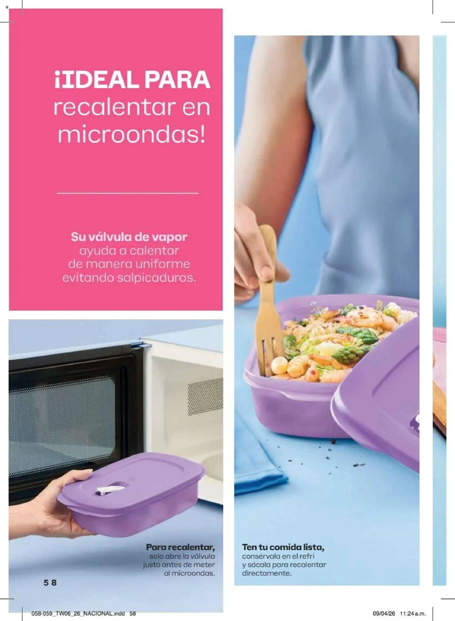 Nuevas ofertas de Tupperware válidas en toda la República Mexicana desde el 18/05/2026. ¡Encuentra las mejores ofertas en Tupperware catálogo! | Página: 58 | Productos: Microondas, Válvula