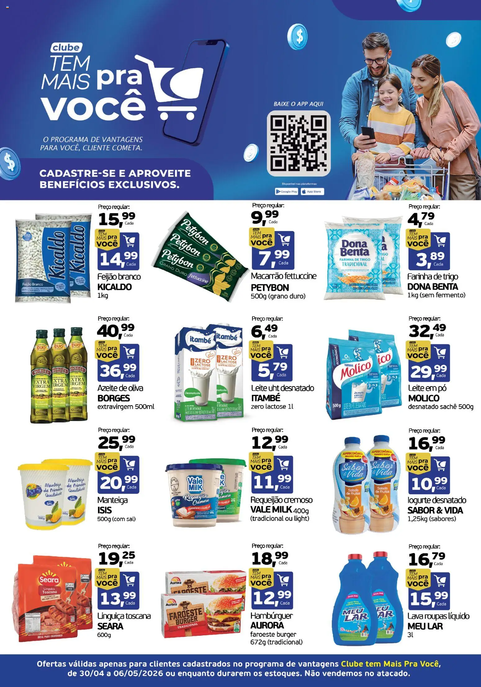 Cometa Supermercados Folheto - válido de 30.04.2026 | Página: 1 | Produtos: Linguiça, Macarrão, Sal, Requeijão