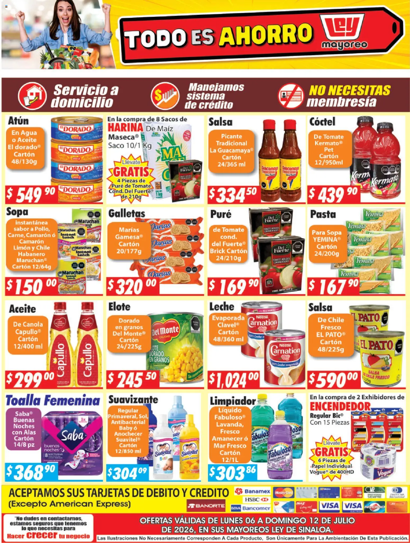 Nuevas ofertas de Casa Ley válidas en toda la República Mexicana desde el 06/07/2026. ¡Encuentra las mejores ofertas en Casa Ley folleto Sinaloa! | Página: 4 | Productos: Maíz, Leche, Pure de Tomate, Pasta