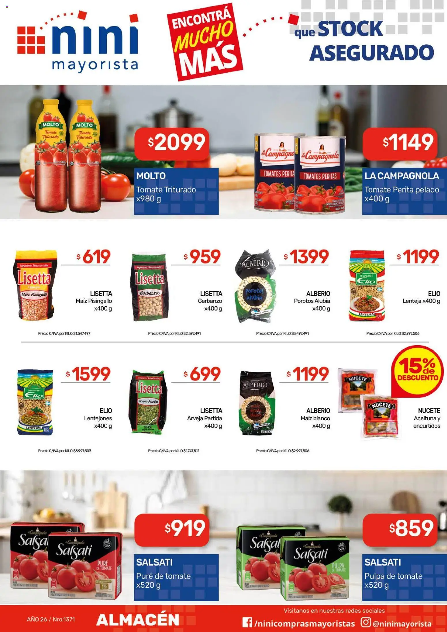 NINI Mayorista ofertas │ válido desde el 03/08/2026 | Página: 27 | Productos: Arveja, Arvejas, Pure de Tomate, Tomates