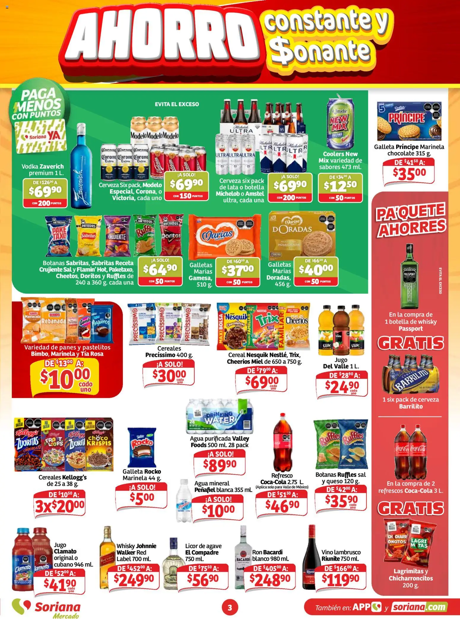 Nuevas ofertas de Soriana válidas en toda la República Mexicana desde el 06/08/2026. ¡Encuentra las mejores ofertas en Soriana Ahorro constante y sonante Mercado Nacional! | Página: 3