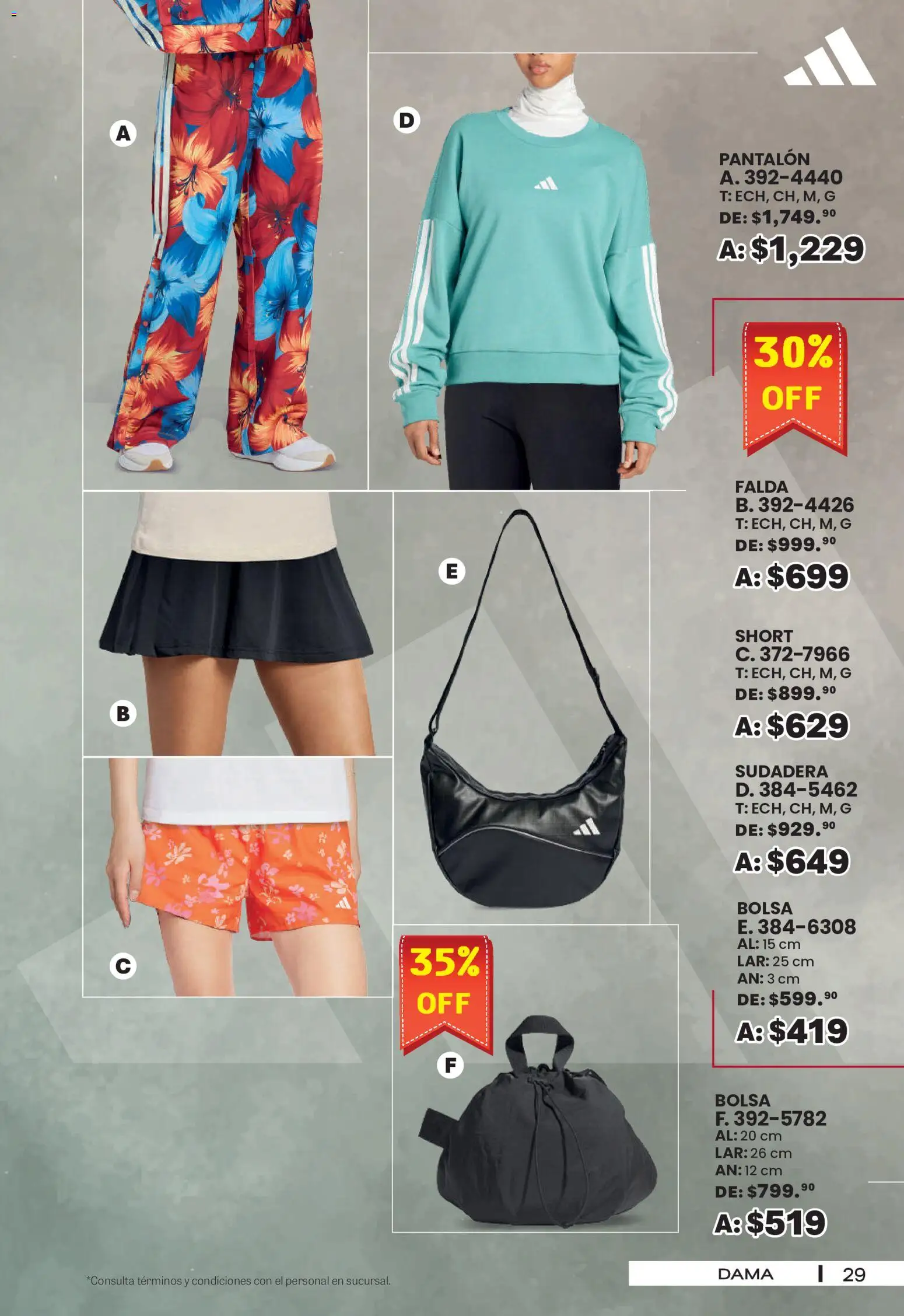 Nuevas ofertas de Andrea válidas en toda la República Mexicana desde el 30/08/2026. ¡Encuentra las mejores ofertas en Andrea - SPORT DAYS! | Página: 29 | Productos: Bolsa, Sudadera, Falda, Short