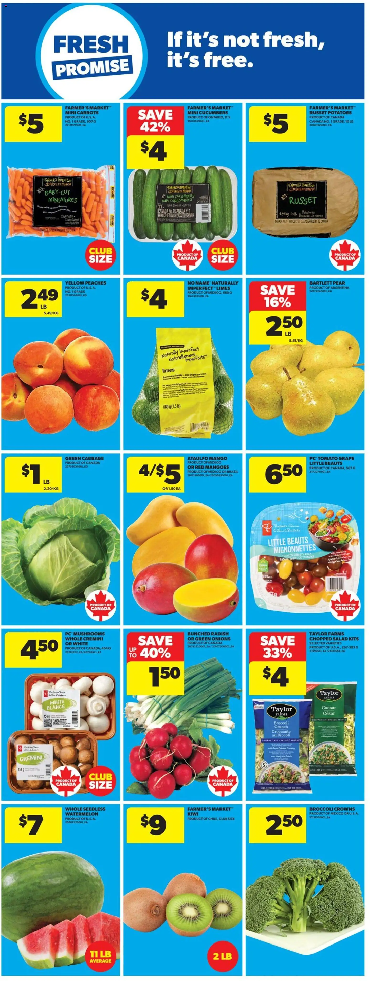 Real Canadian Superstore flyer valid from Jul 9, 2026 | Page: 10 | Products: Kiwi, Cucumbers, Salad, Potatoes