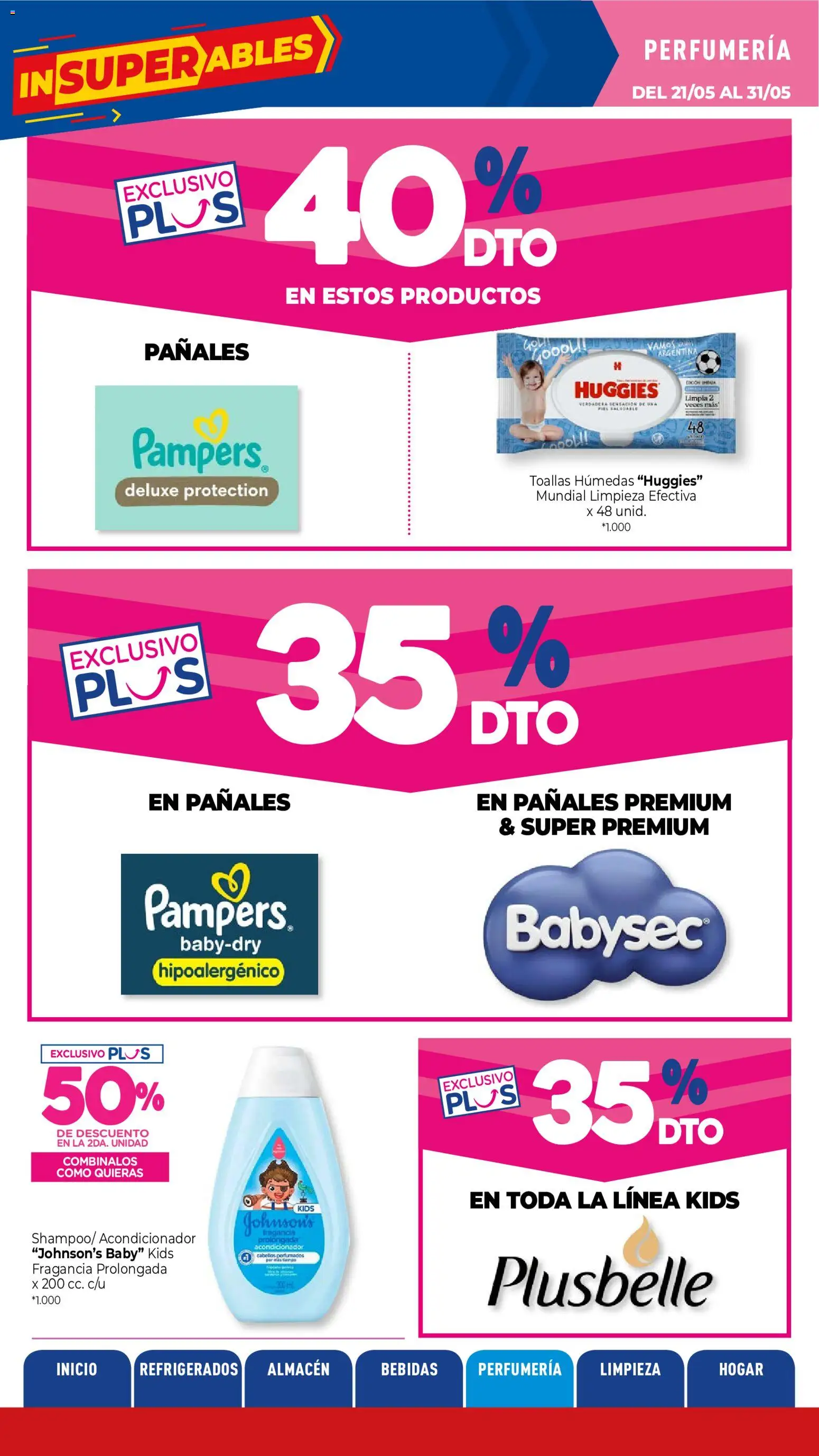 La Anonima catálogo │ válido desde el 21.05.2026 | Página: 23 | Productos: Toallas, Fragancia, Acondicionador, Pañales