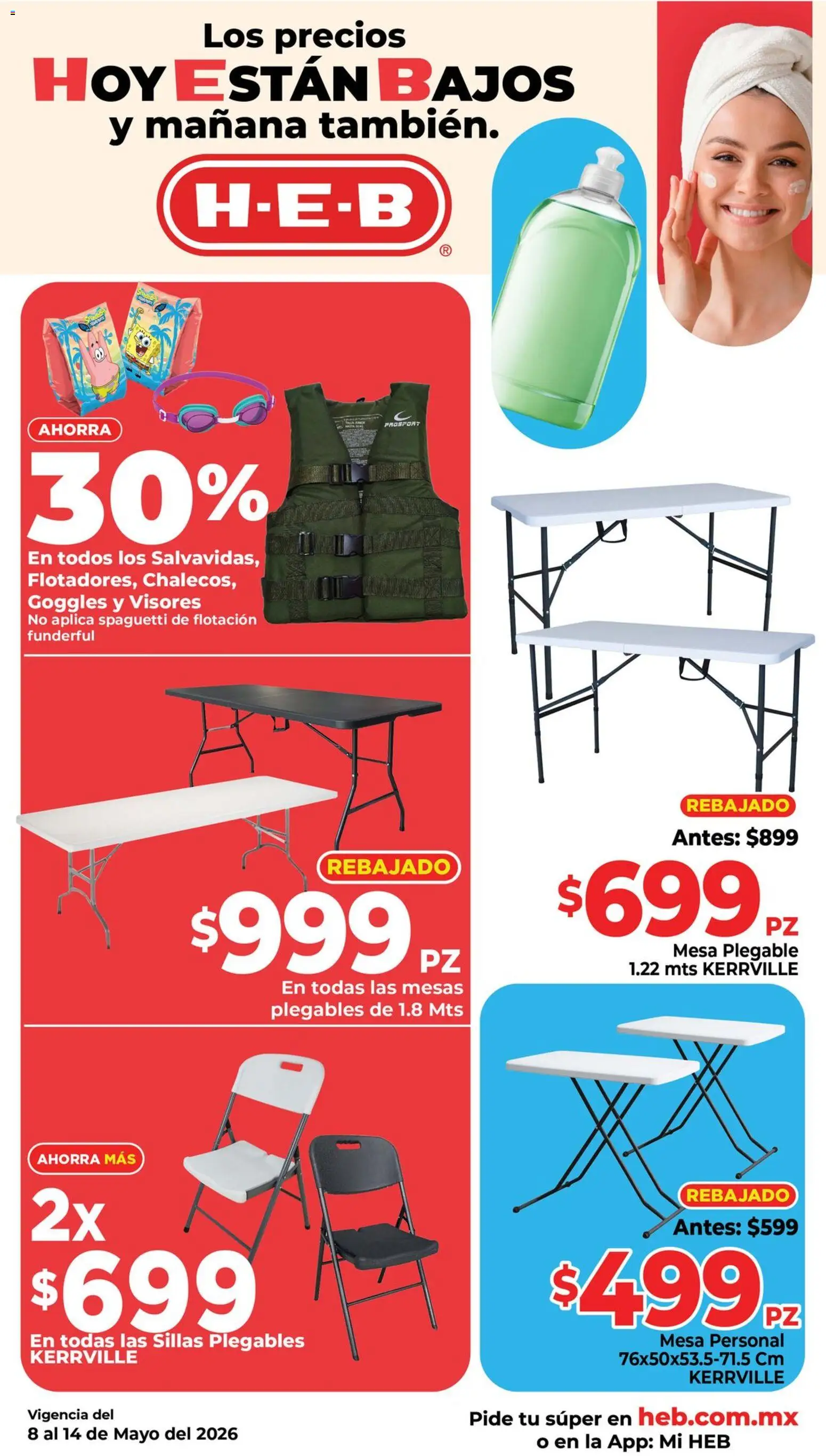 Nuevas ofertas de H-E-B válidas en toda la República Mexicana desde el 08.05.2026. ¡Encuentra las mejores ofertas en H-E-B folleto Calidad! | Página: 13 | Productos: Goggles, Mesa