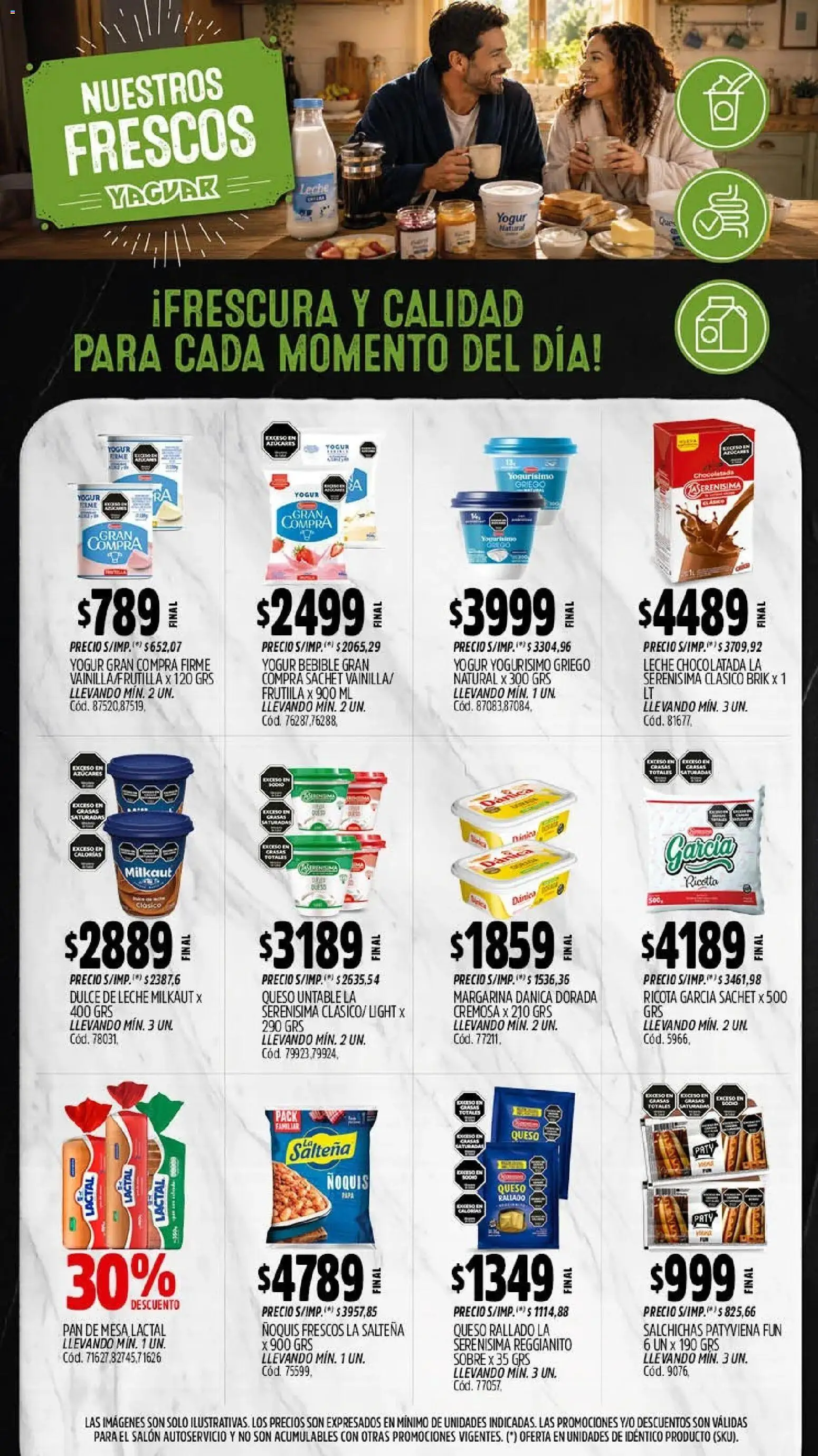 Yaguar - Oferta Semanal Mar del Plata │ válido desde el 28/09/2026 | Página: 8 | Productos: Untable, Ricota, Ñoquis, Salchichas