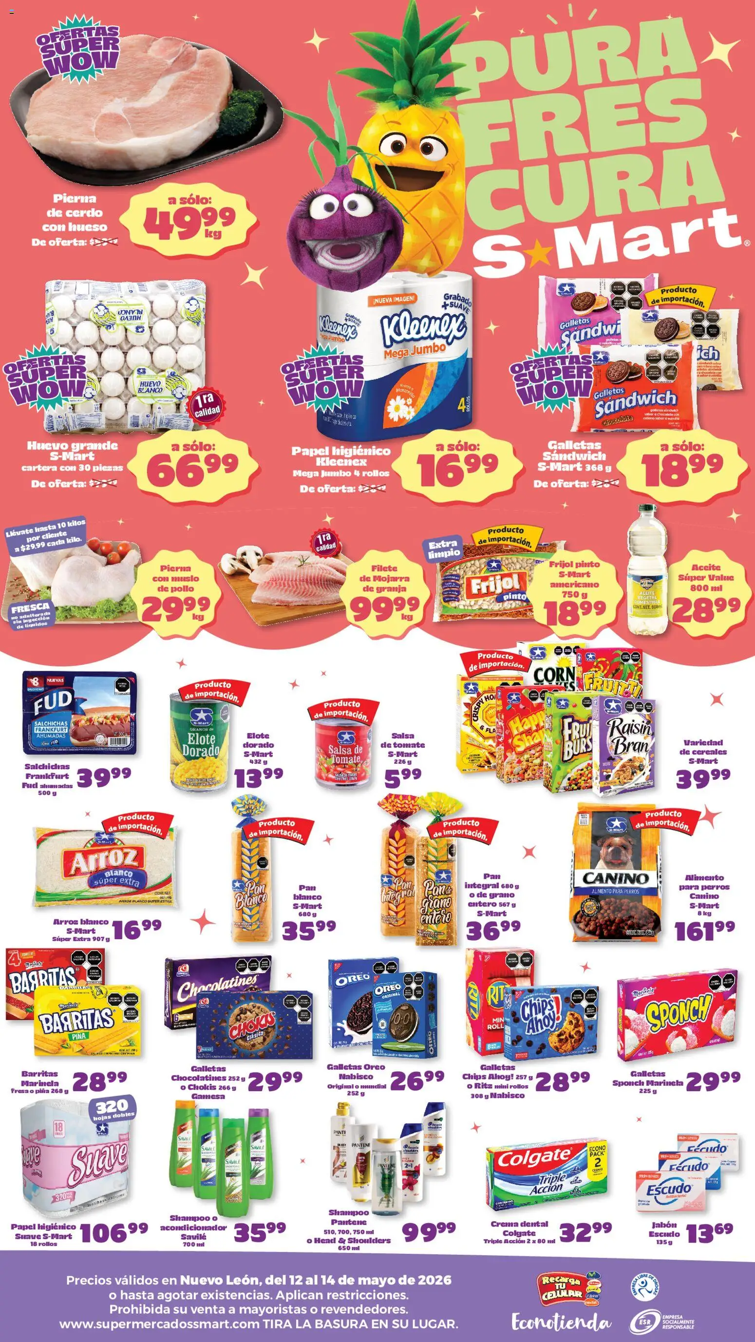 Nuevas ofertas de S-Mart válidas en toda la República Mexicana desde el 12.05.2026. ¡Encuentra las mejores ofertas en S-Mart folleto Monterrey! | Página: 2 | Productos: Crema, Huevo, Cereales, Jabón
