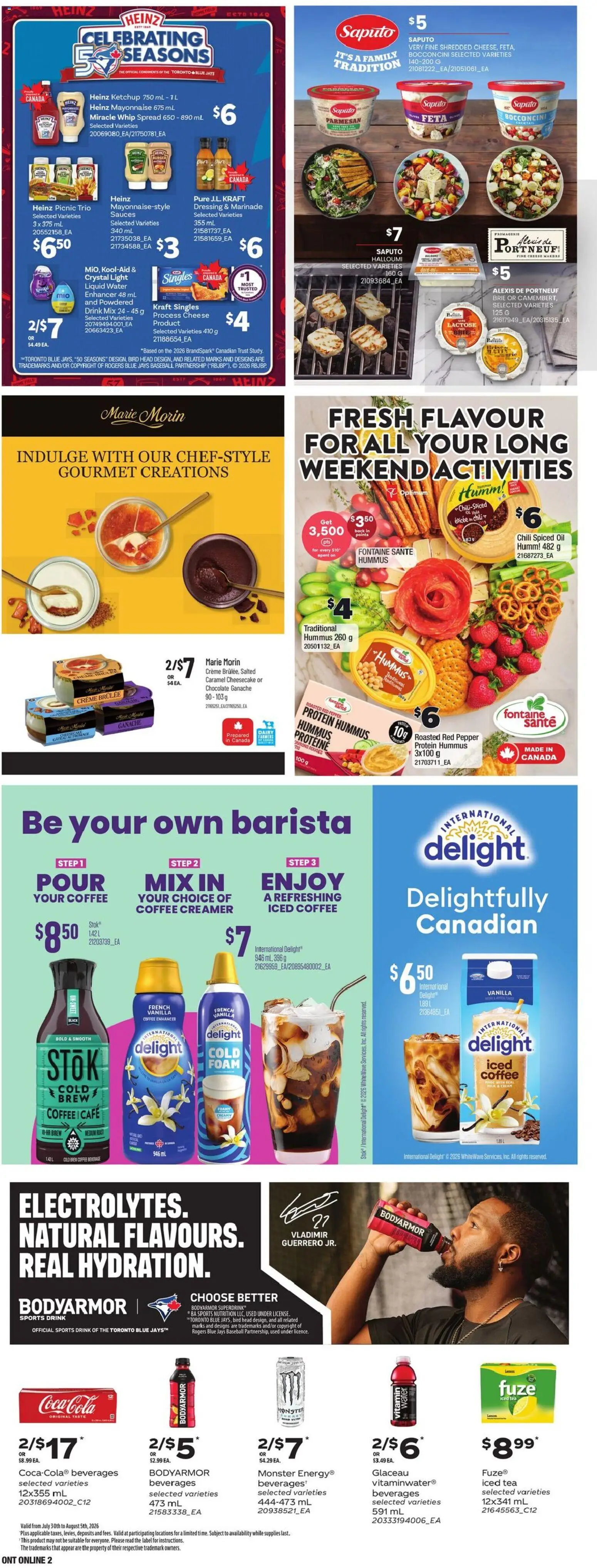 Loblaws flyer valid from Jul 30, 2026 | Page: 11 | Products: Tea, Pepper, Dressing, Cheese