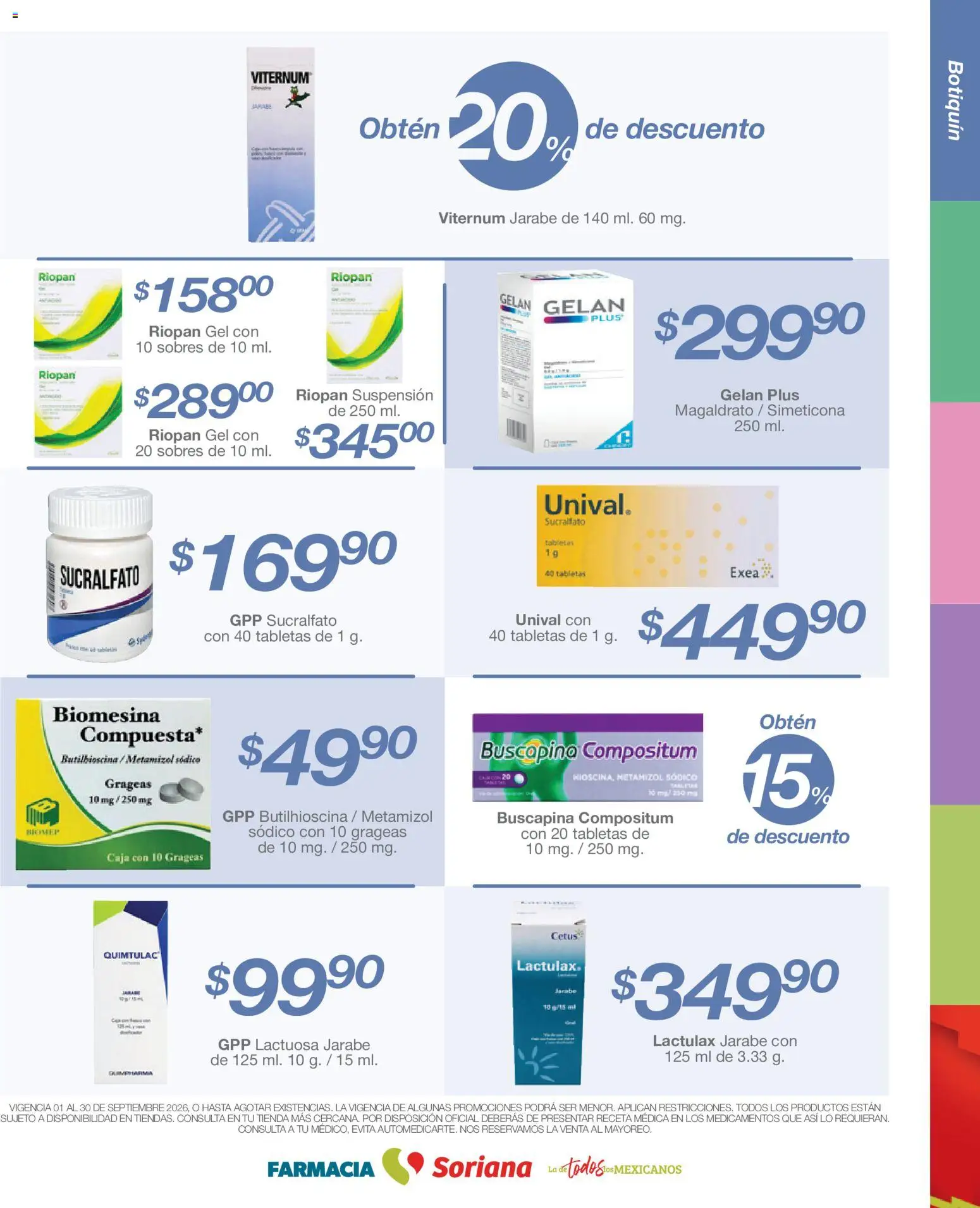 Nuevas ofertas de Soriana válidas en toda la República Mexicana desde el 01/09/2026. ¡Encuentra las mejores ofertas en Soriana Folleto Farmacia Soriana Híper Nacional! | Página: 2 | Productos: Jarabe, Caja