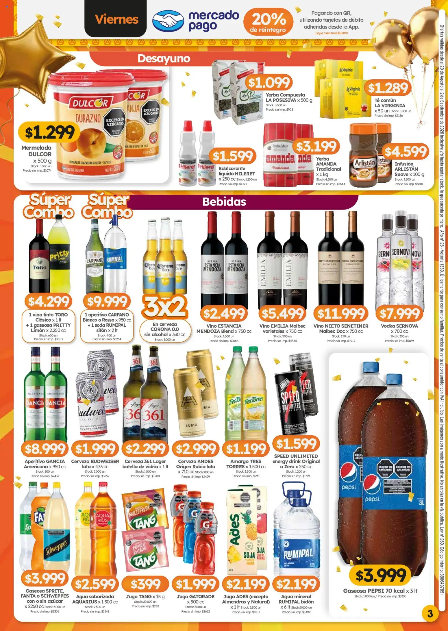 Cordiez ofertas │ válido desde el 20/08/2026 | Página: 3 | Productos: Vodka, Fanta, Bidón, Bebidas