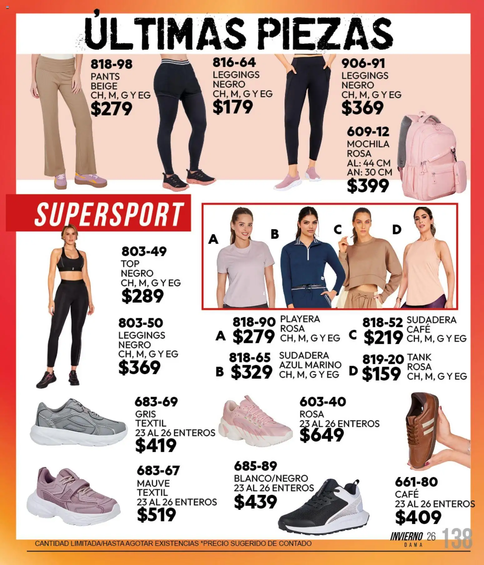 Nuevas ofertas de Cklass válidas en toda la República Mexicana desde el 11/09/2026. ¡Encuentra las mejores ofertas en Cklass catálogo Sportbrands Caballero Invierno! | Página: 280 | Productos: Leggings, Mochila, Sudadera, Pants