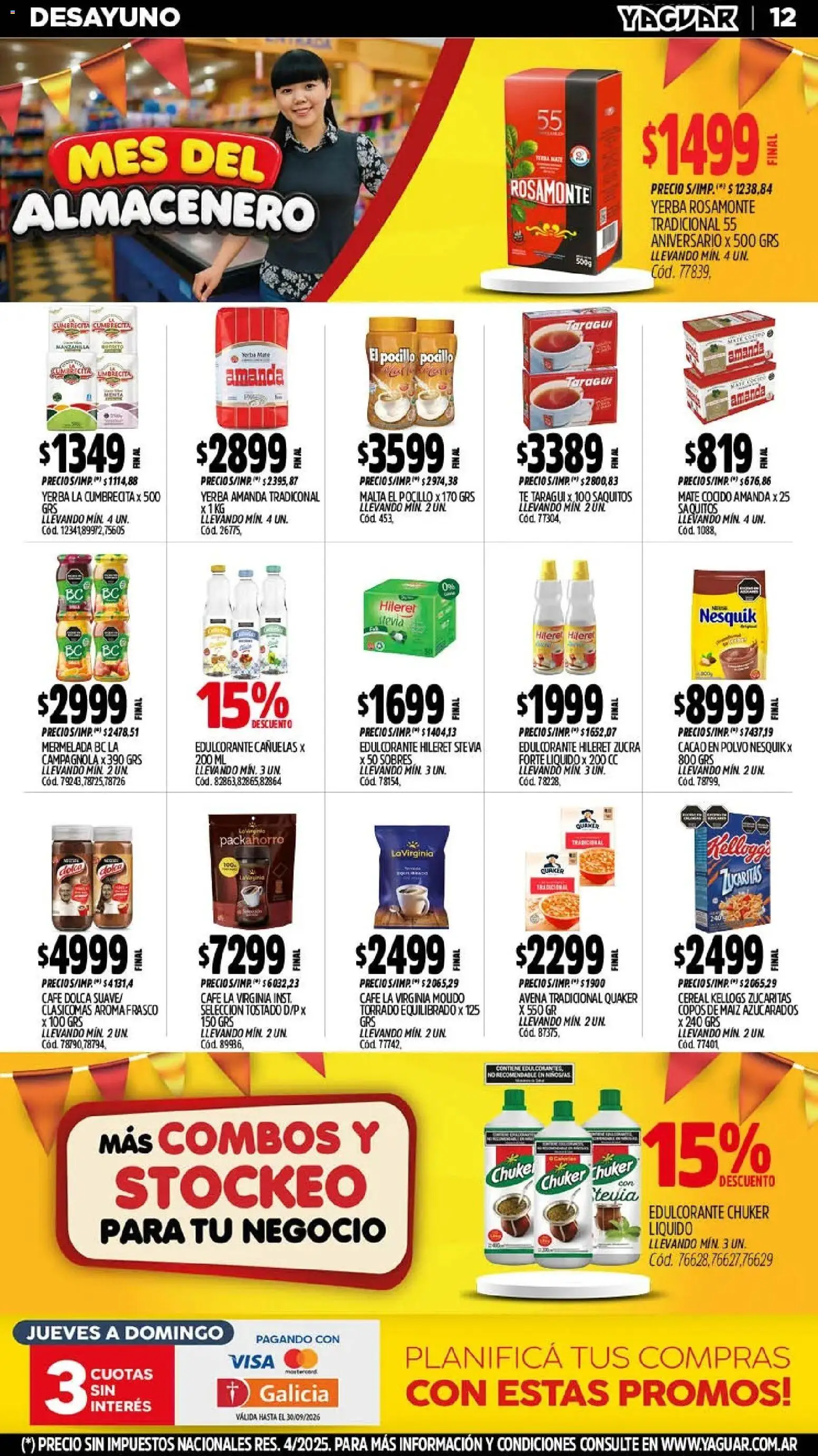 Yaguar - Oferta Semanal Córdoba │ válido desde el 21/09/2026 | Página: 12 | Productos: Yerba, Avena, Café, Cacao