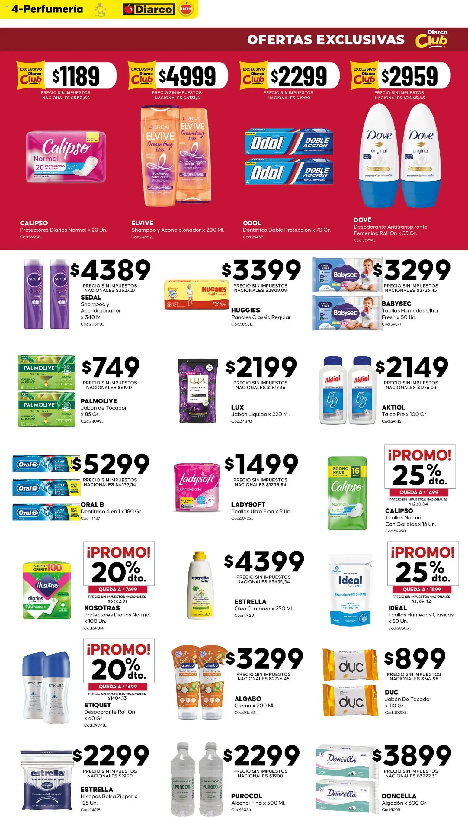 Diarco - Ofertas Diarco Barrio │ válido desde el 24/08/2026 | Página: 4 | Productos: Toallas, Jabón líquido, Shampoo, Acondicionador