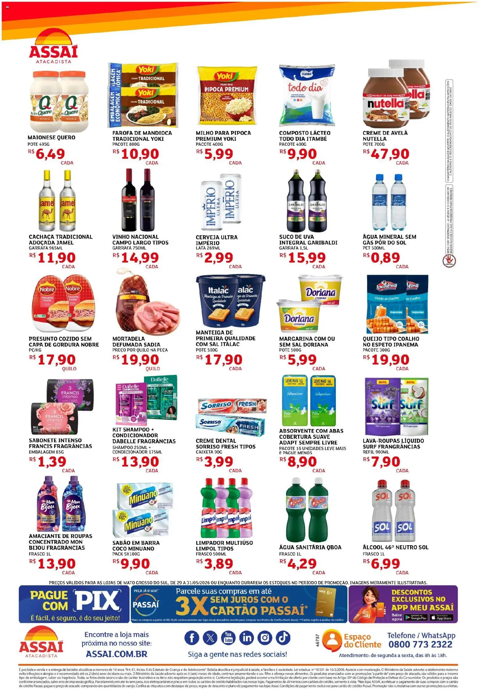 Assaí Atacadista Folheto - válido de 29.05.2026 | Página: 2 | Produtos: Sabão em barra, Condicionador, Farofa, Sempre Livre