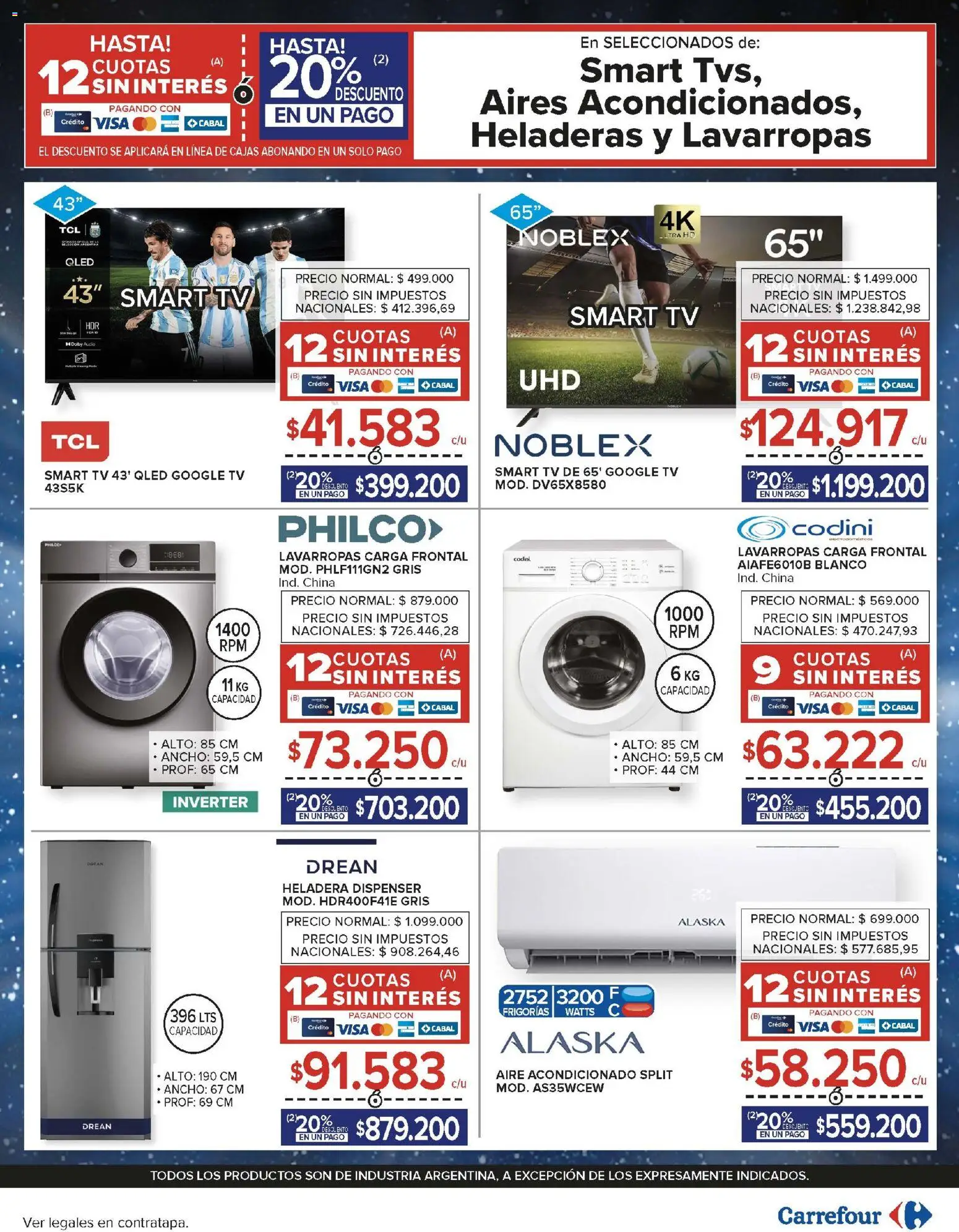 Carrefour ofertas │ válido desde el 27.05.2026 | Página: 29 | Productos: Audio, Aire acondicionado, Lavarropas, Heladera