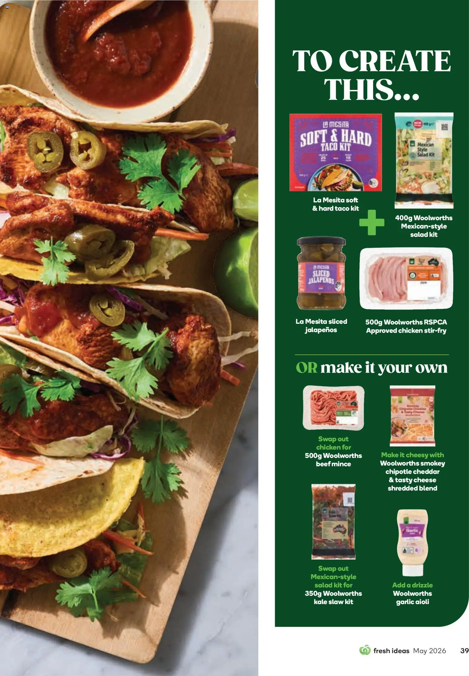 Woolworths catalogue - valid from 01.05.2026 | Page: 39 | Products: Cheese, Chicken, Kale, Beef