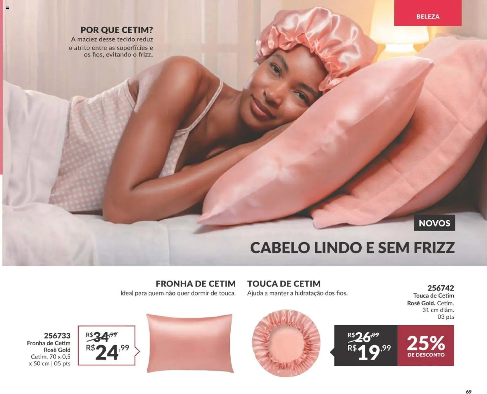 Avon Folheto - válido de 21/09/2026 | Página: 69 | Produtos: Touca, Tecido, Fronha
