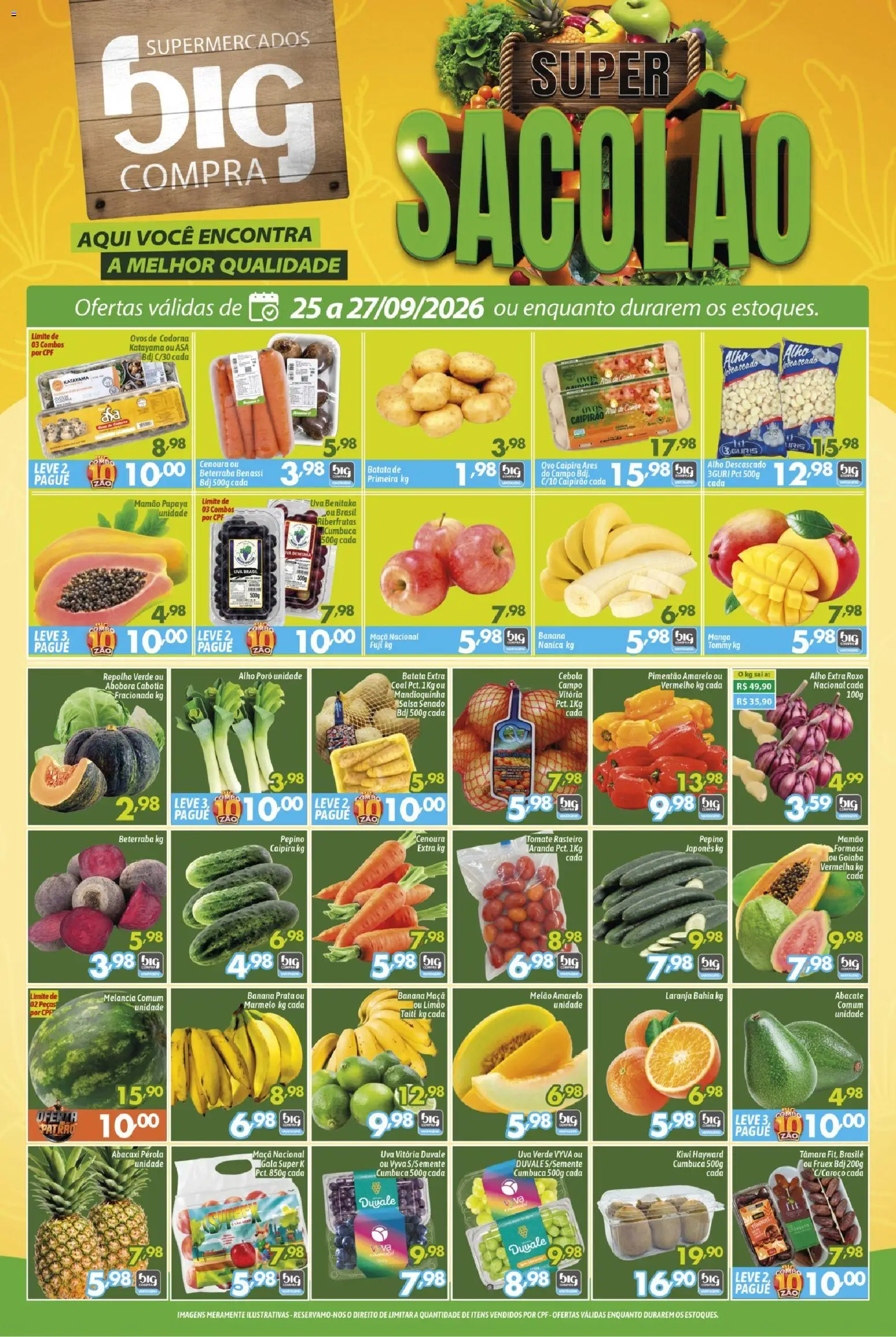 Big Compra Folheto - válido de 25/09/2026 | Página: 1 | Produtos: Goiaba, Salsa, Abacate, Manga