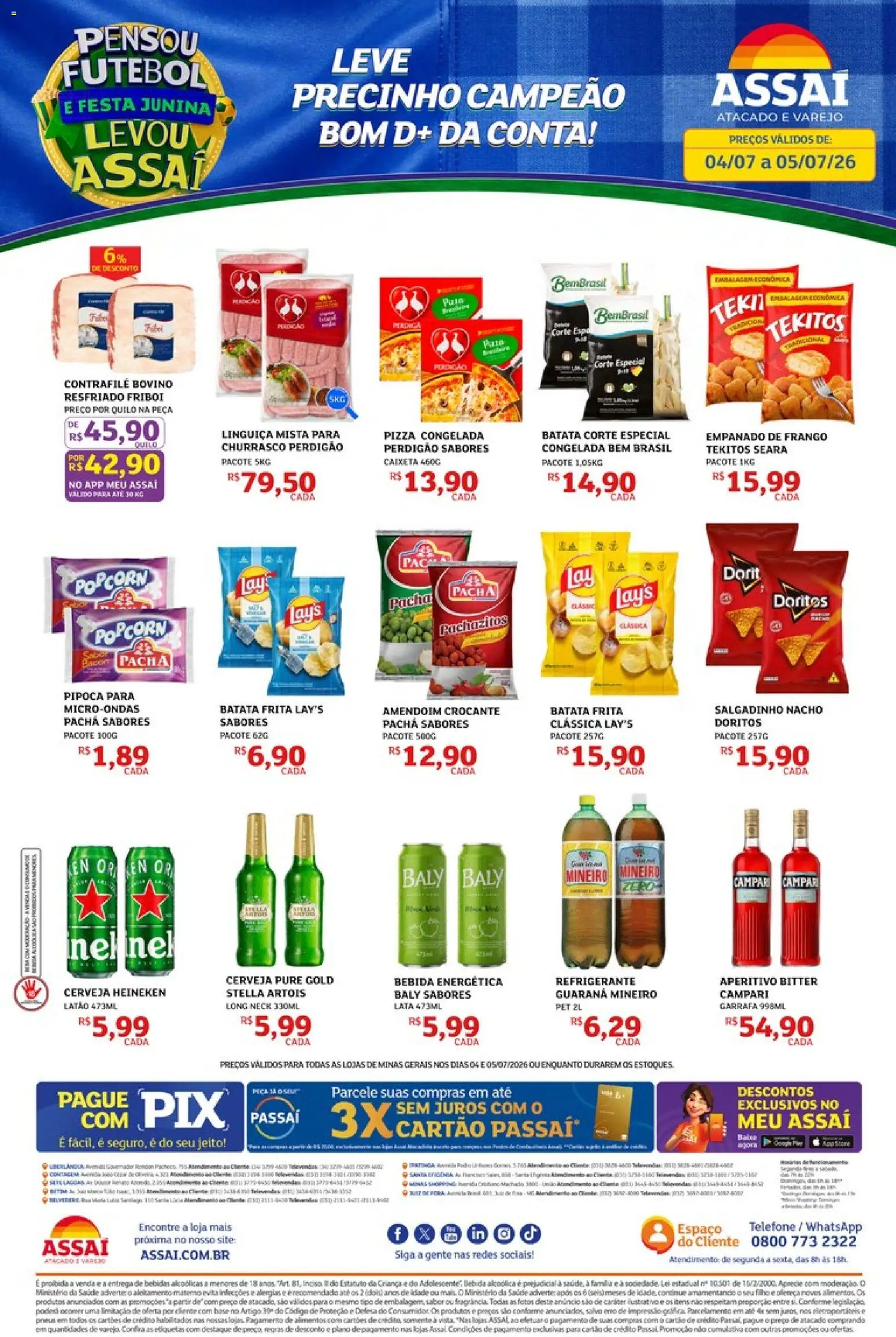 Assaí Atacadista Folheto - válido de 04/07/2026 | Página: 1 | Produtos: Guaraná, Cerveja, Microondas, Frango