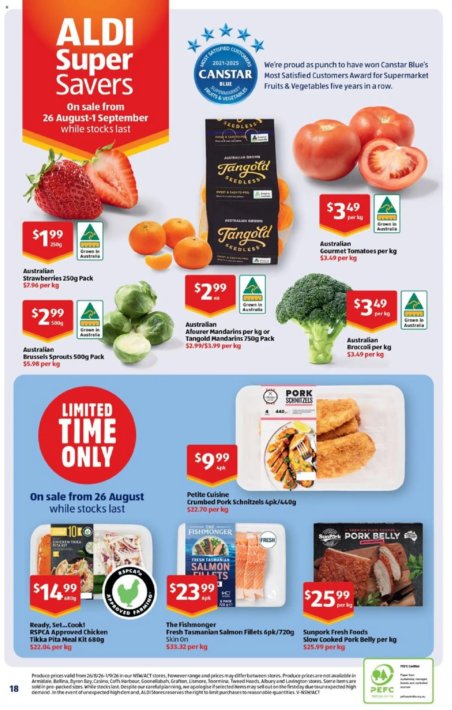Aldi catalogue - valid from 25/08/2026 | Page: 18 | Products: Broccoli, Tomatoes, Strawberries, Vegetables