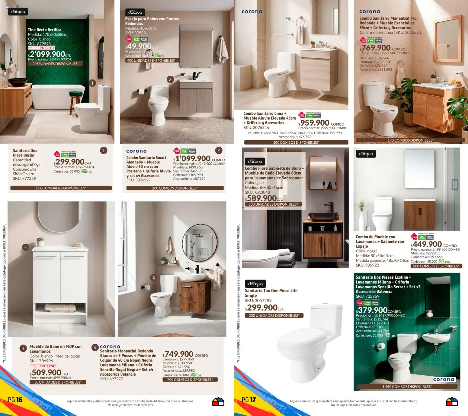 Homecenter revista - valida desde el 21.05.2026 | Página: 9 | Productos: Sanitario, Lavamanos, Baño, Espejo