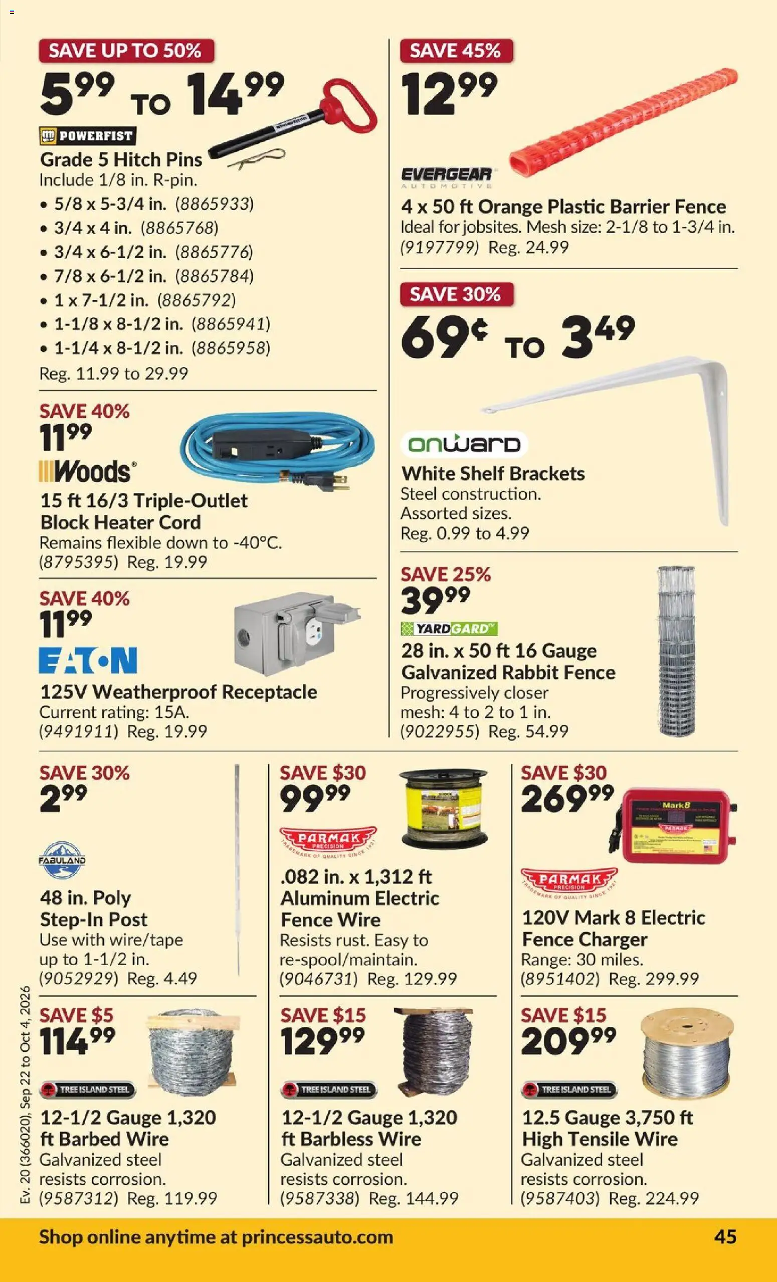 Princess Auto flyer valid from Sep 22, 2026 | Page: 50