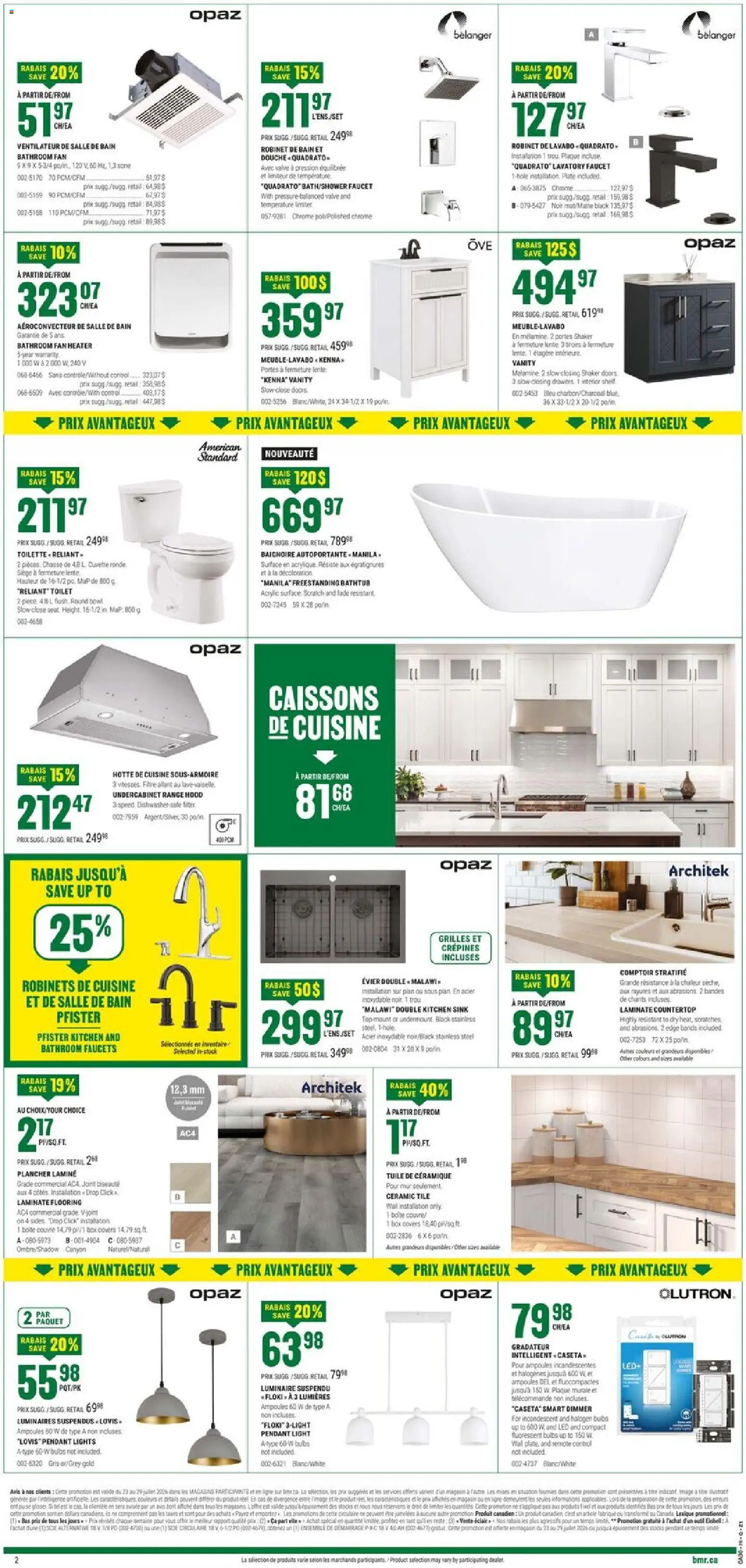 BMR flyer valid from Jul 23, 2026 | Page: 3 | Products: Range hood, Fan, Box, Toilette