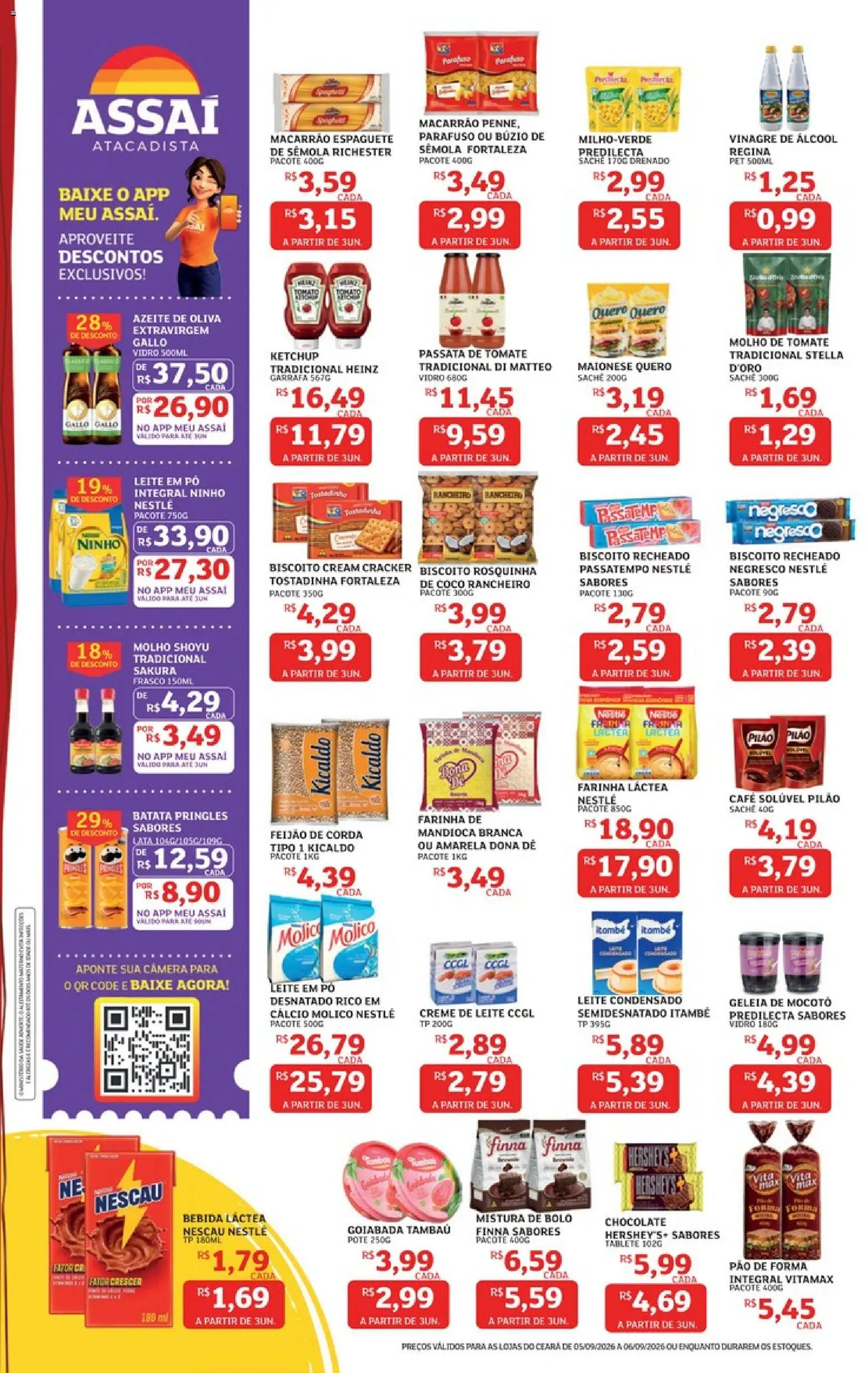 Assaí Atacadista Folheto - válido de 05/09/2026 | Página: 2 | Produtos: Espaguete, Biscoito, Cálcio, Creme de leite