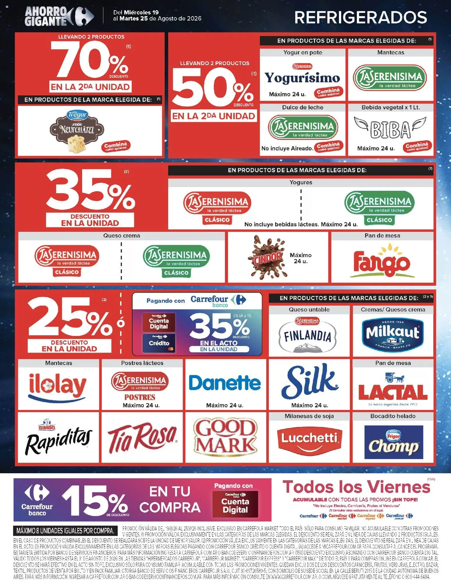 Carrefour ofertas │ válido desde el 19/08/2026 | Página: 41 | Productos: Milanesas, Sobre, Queso, Yogur