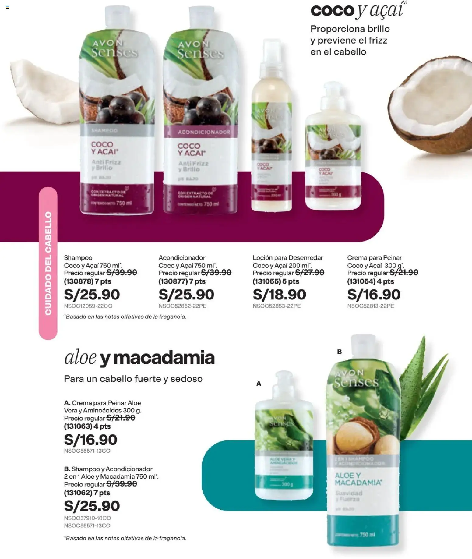 Catálogo Avon válido desde 29/08/2026 | Página: 169 | Productos: Shampoo, Acondicionador, Crema, Coco