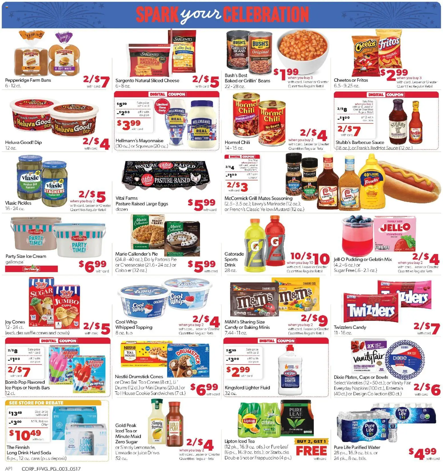 Family Fare Weekly Ad - MI - valid from 17.05.2026 | Page: 3 | Products: Pin, Ice cream, Water, Sugar