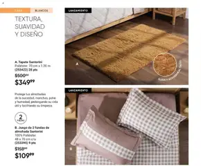 Vista previa de B. Juego de 2 fundas de almohada Santorini, 100% Poliéster. 48 x 70 cm c/u, nuevo folleto de la tienda, válido en México a partir del 10/07/2026 | Página: 104 | Productos: Juego, Almohada, Tapete, Polvo