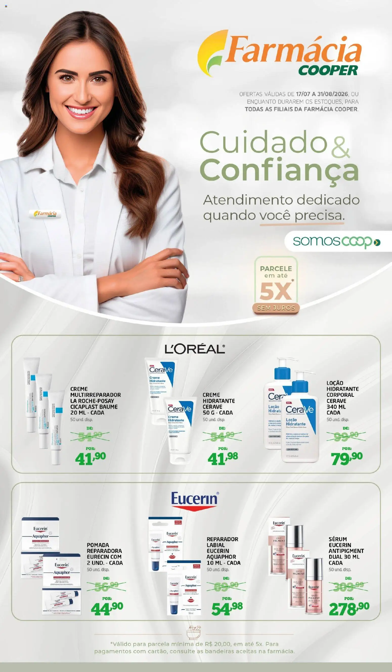 Cooper Folheto - válido de 17/07/2026 | Página: 1 | Produtos: Mala, Hidratante corporal, Sérum, Cera