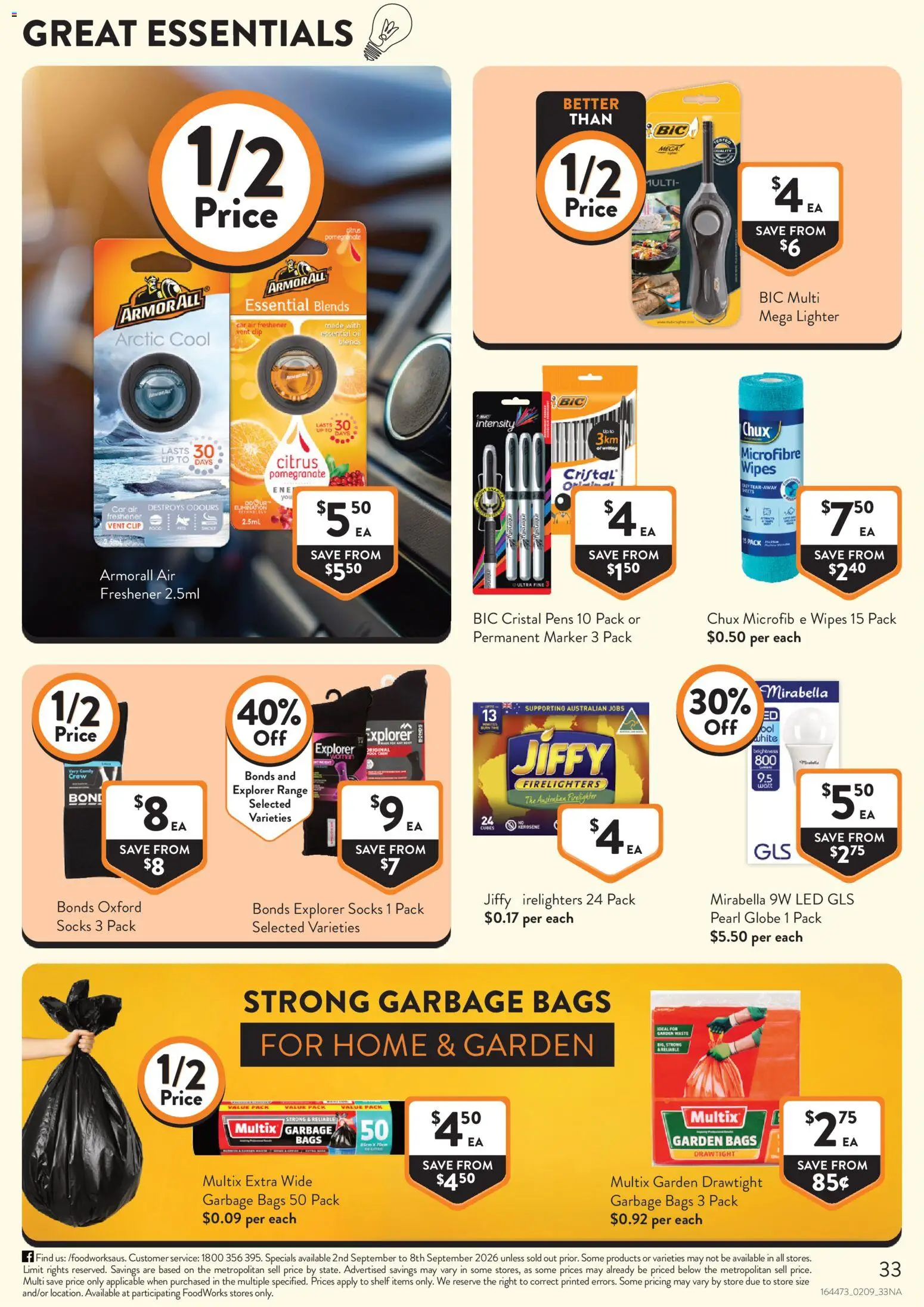 Foodworks catalogue - valid from 02/09/2026 | Page: 33 | Products: Shelf, Socks, Clip, Air freshener
