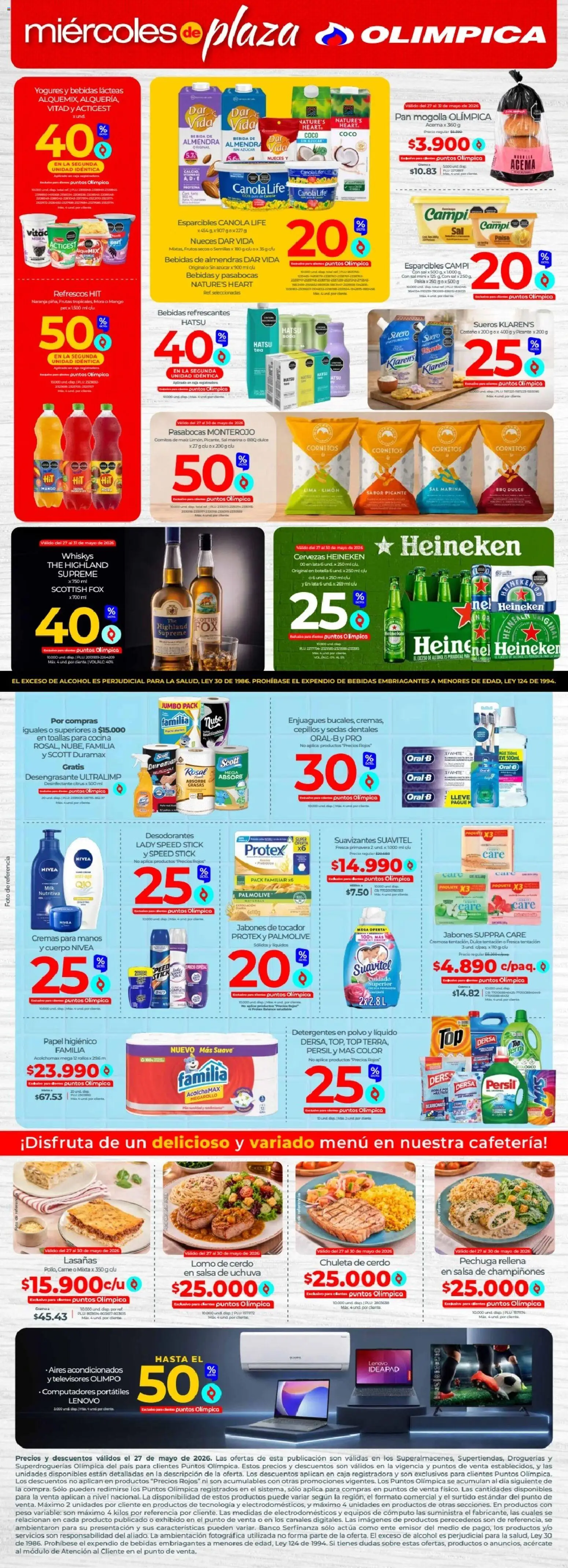 Olímpica revista - valida desde el 27.05.2026 | Página: 2 | Productos: Almendras, Azucar, Banco, Toallas