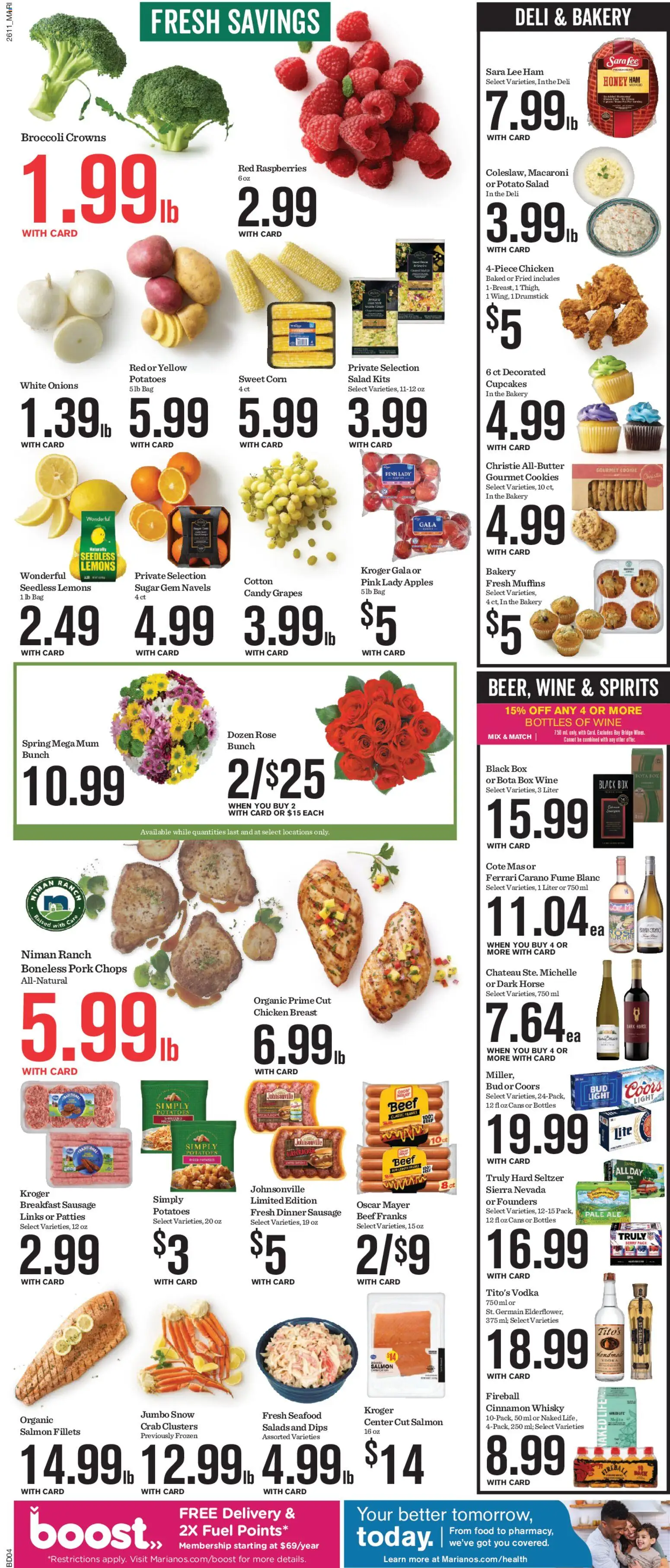 Mariano's Weekly Ad - valid from 15.04.2026 | Page: 6 | Products: Crowns, Wine, Grapes, Bag